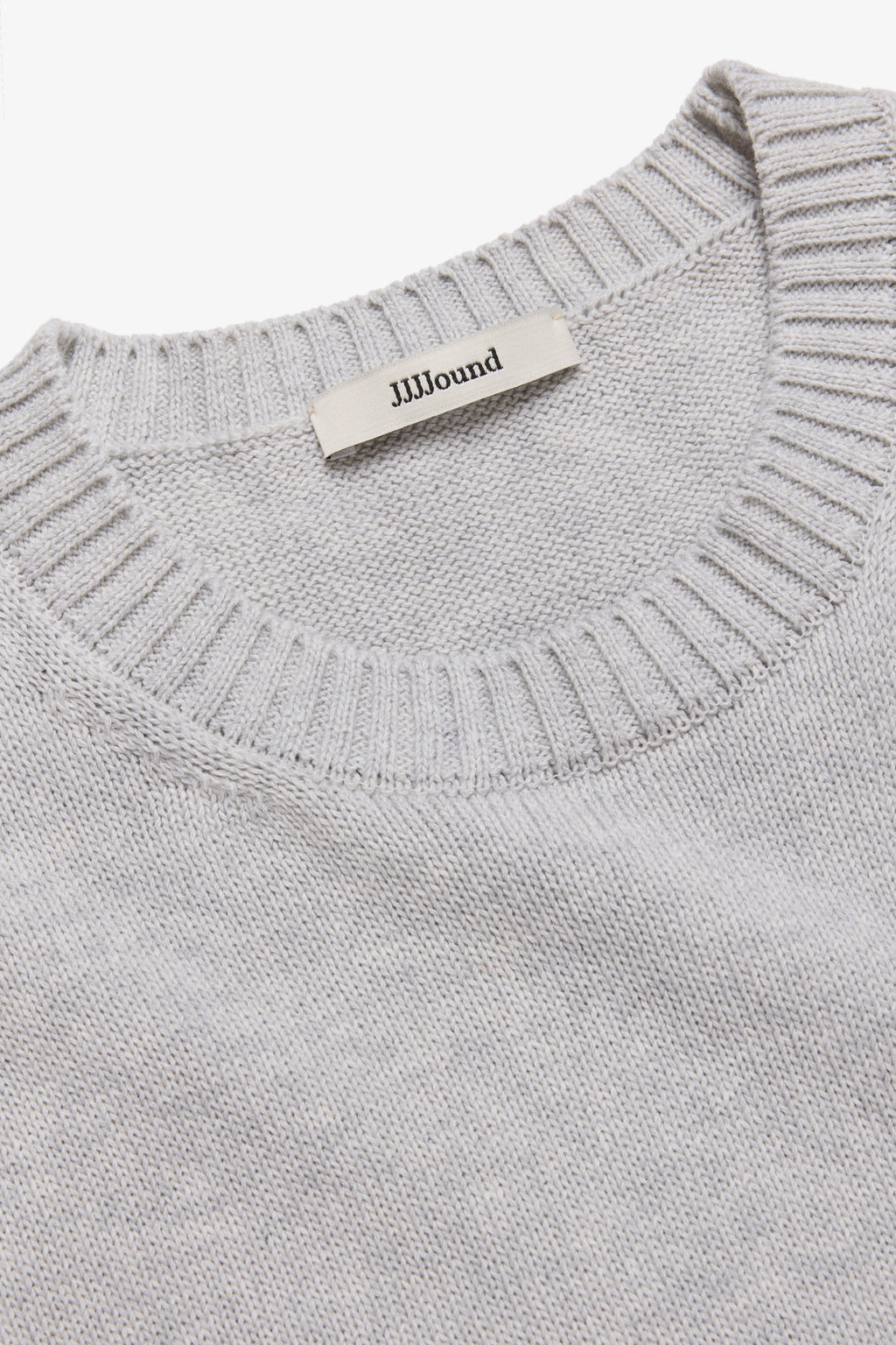Knit Cotton Crewneck - Grey/Blue