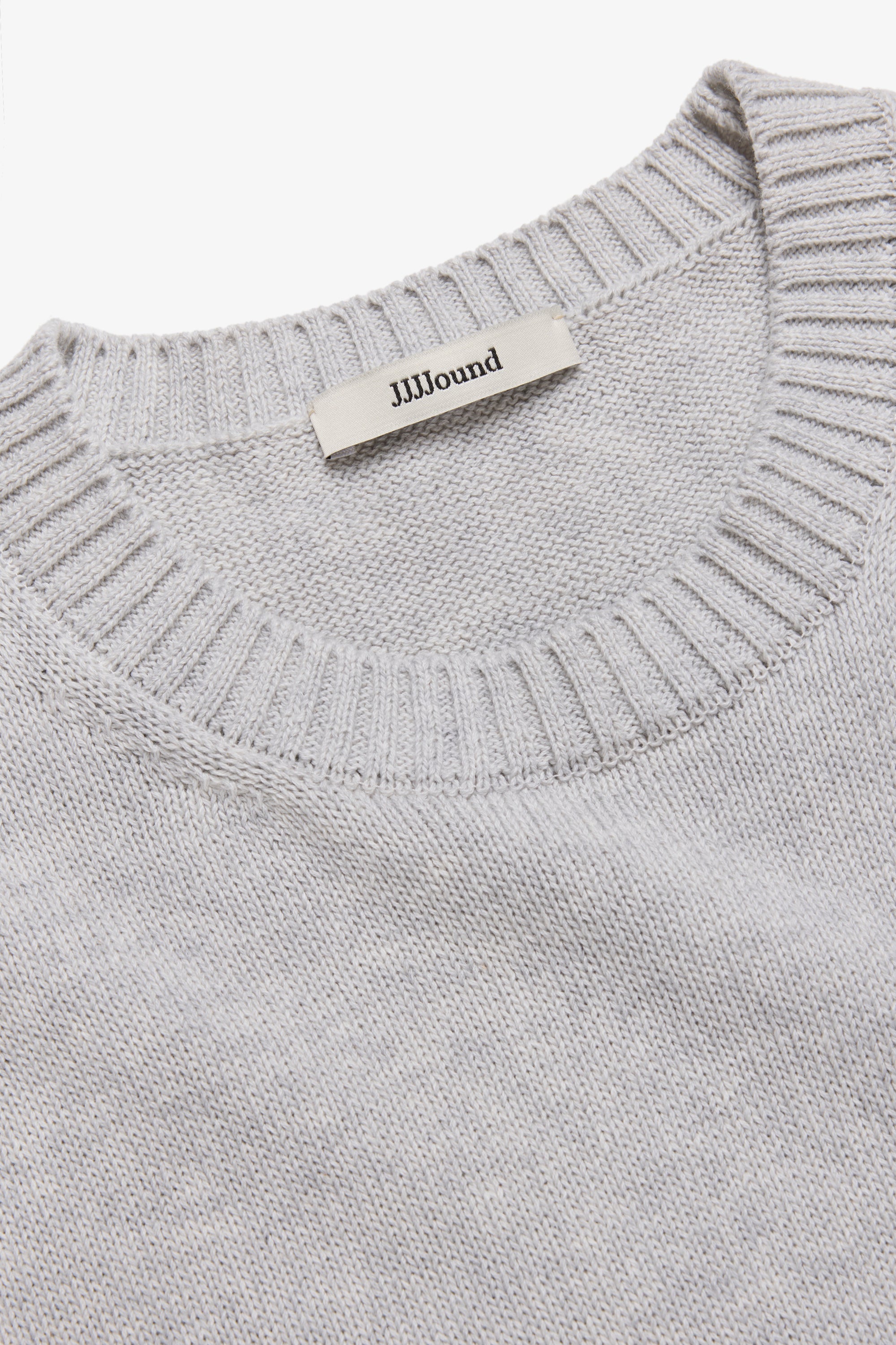 Knit Cotton Crewneck - Grey/Blue
