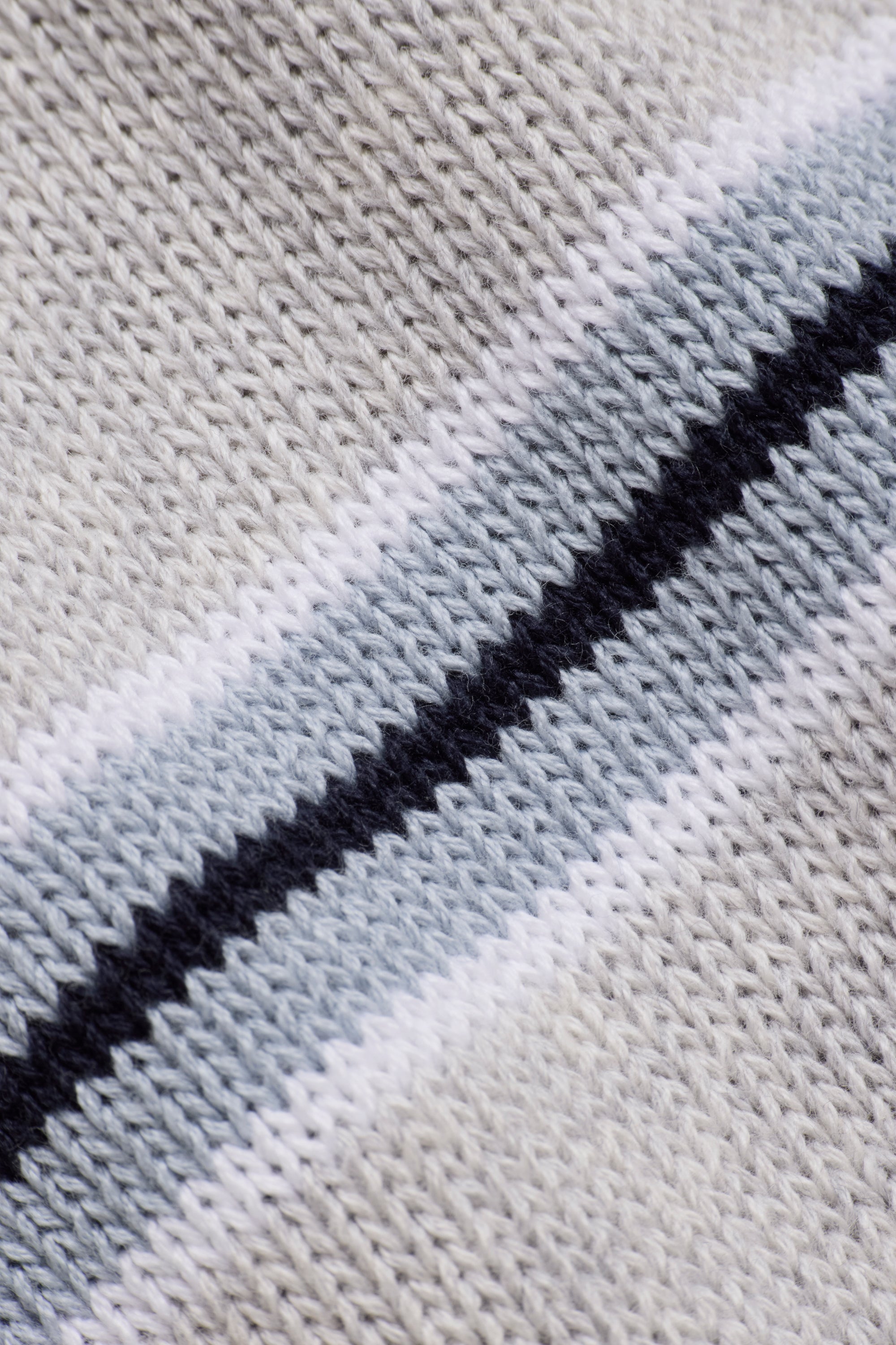 Knit Cotton Crewneck - Grey/Blue