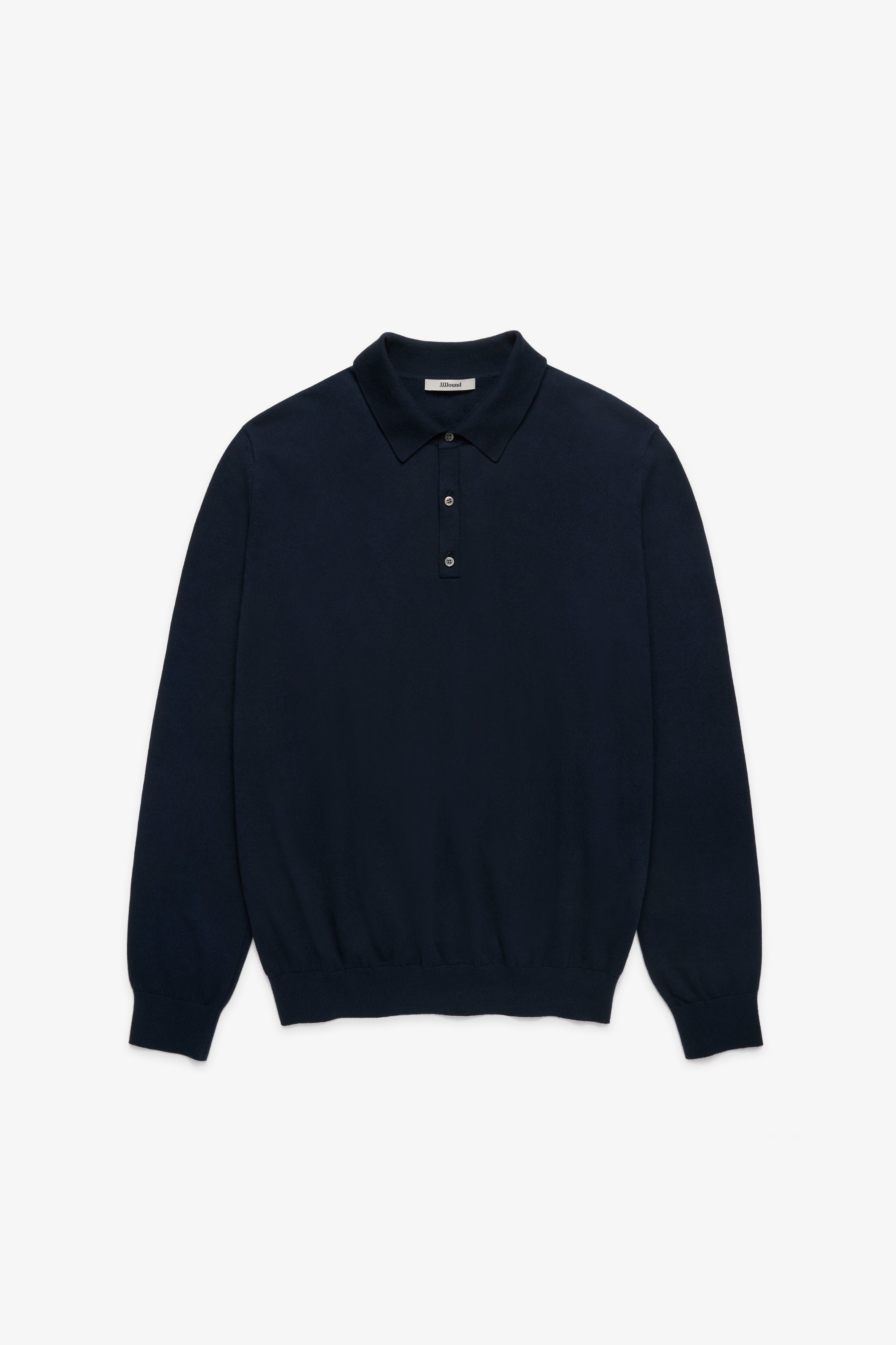 Knit Cotton Longsleeve Polo - Navy – JJJJound Knit Cotton Longsleeve Polo - Navy – JJJJound