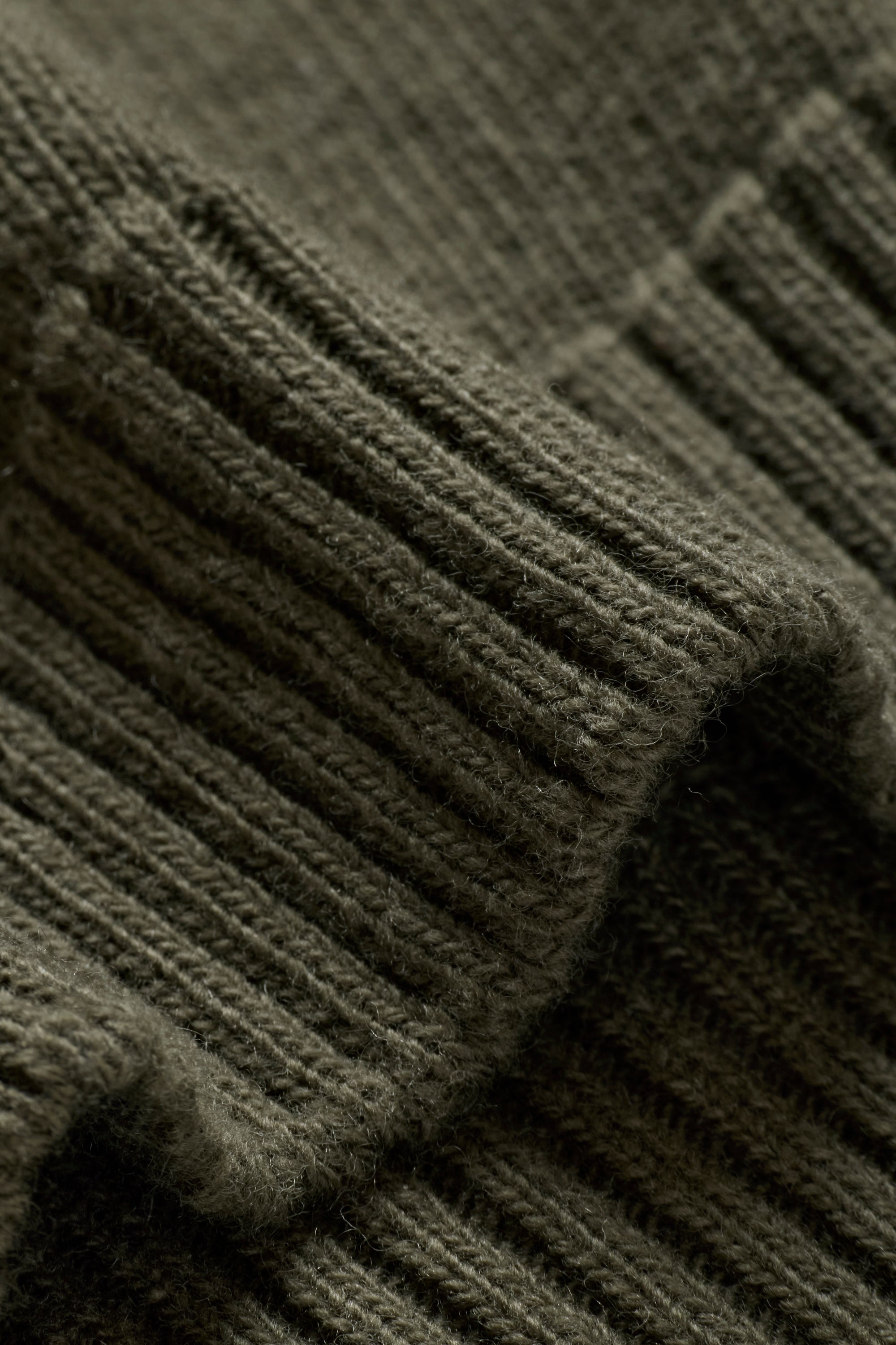 Knit Wool Crewneck - Olive