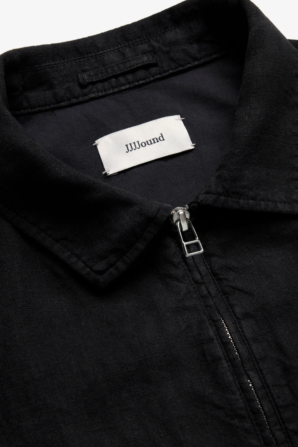 Lined Linen Trucker Jacket - Black