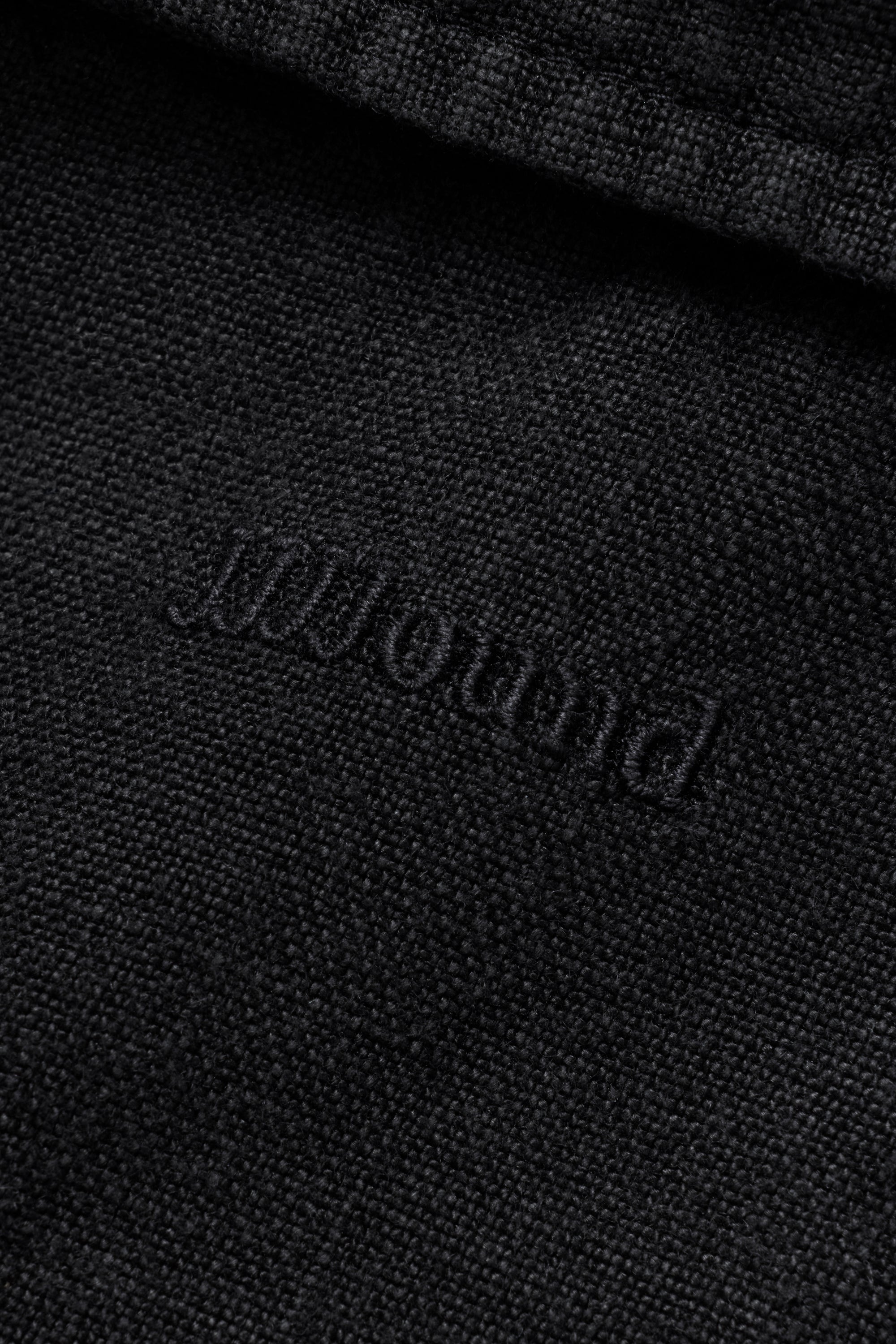 Lined Linen Trucker Jacket - Black