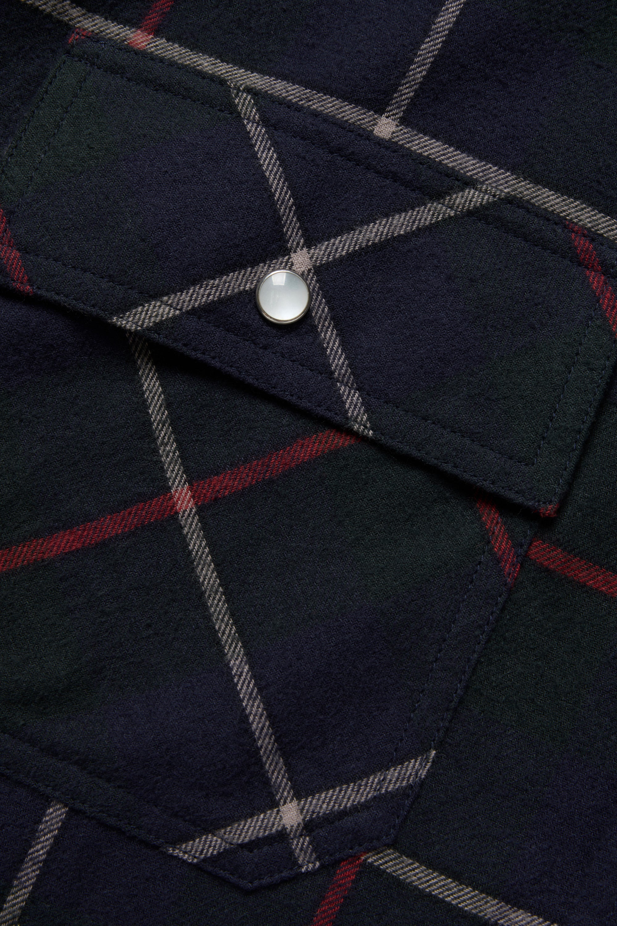 Plaid Flannel Shirt - Navy/Forest Green