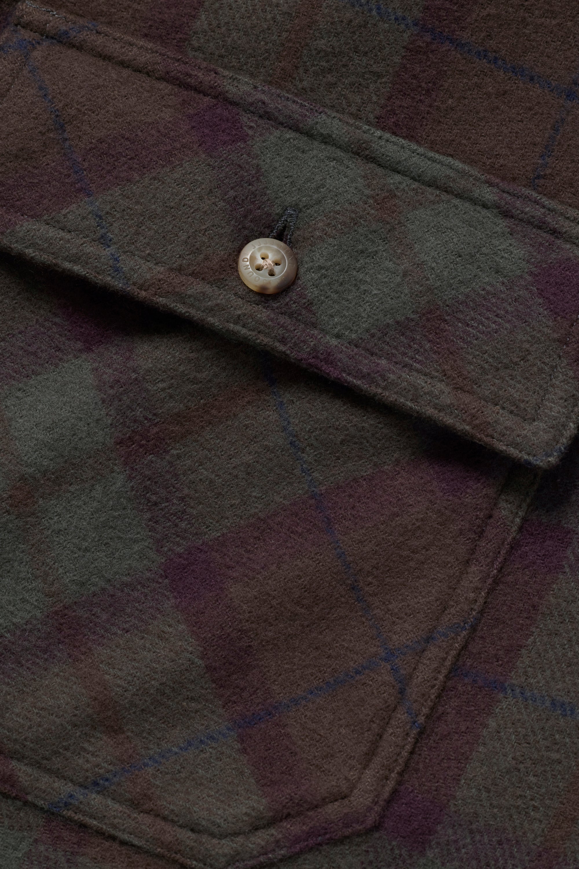 Plaid Flannel Overshirt - Forest Green/Burgundy
