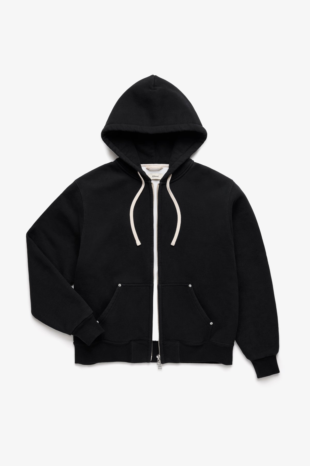 Heavyweight Waffle Lined Hoodie - Black