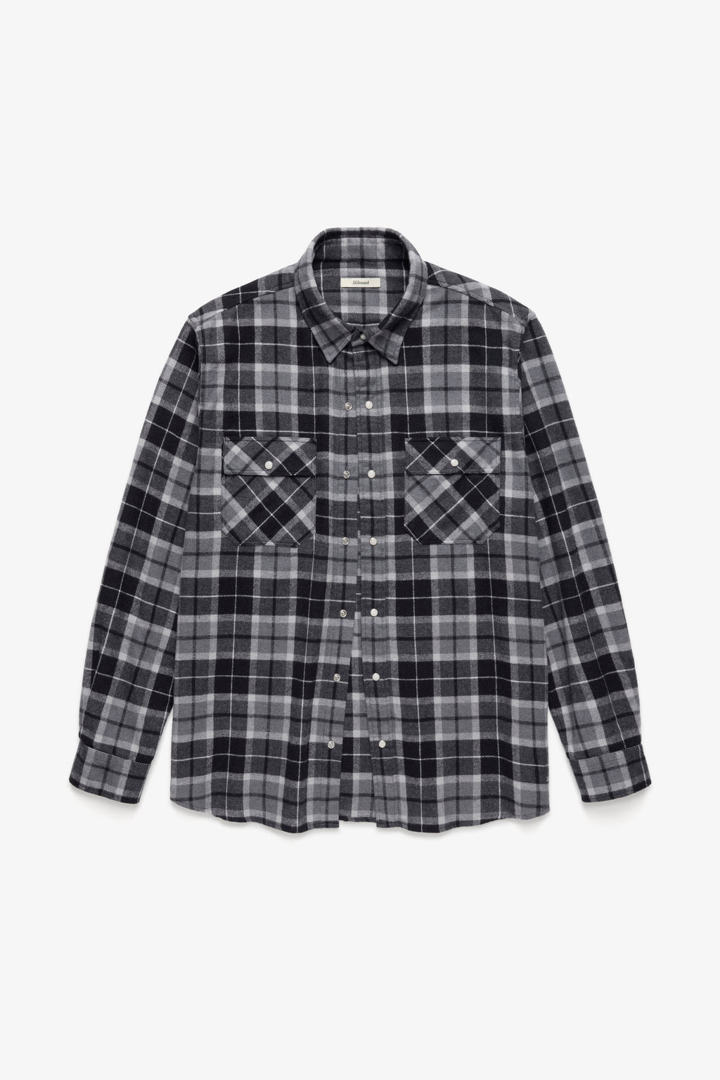 Plaid Flannel Overshirt - Black/Charcoal
