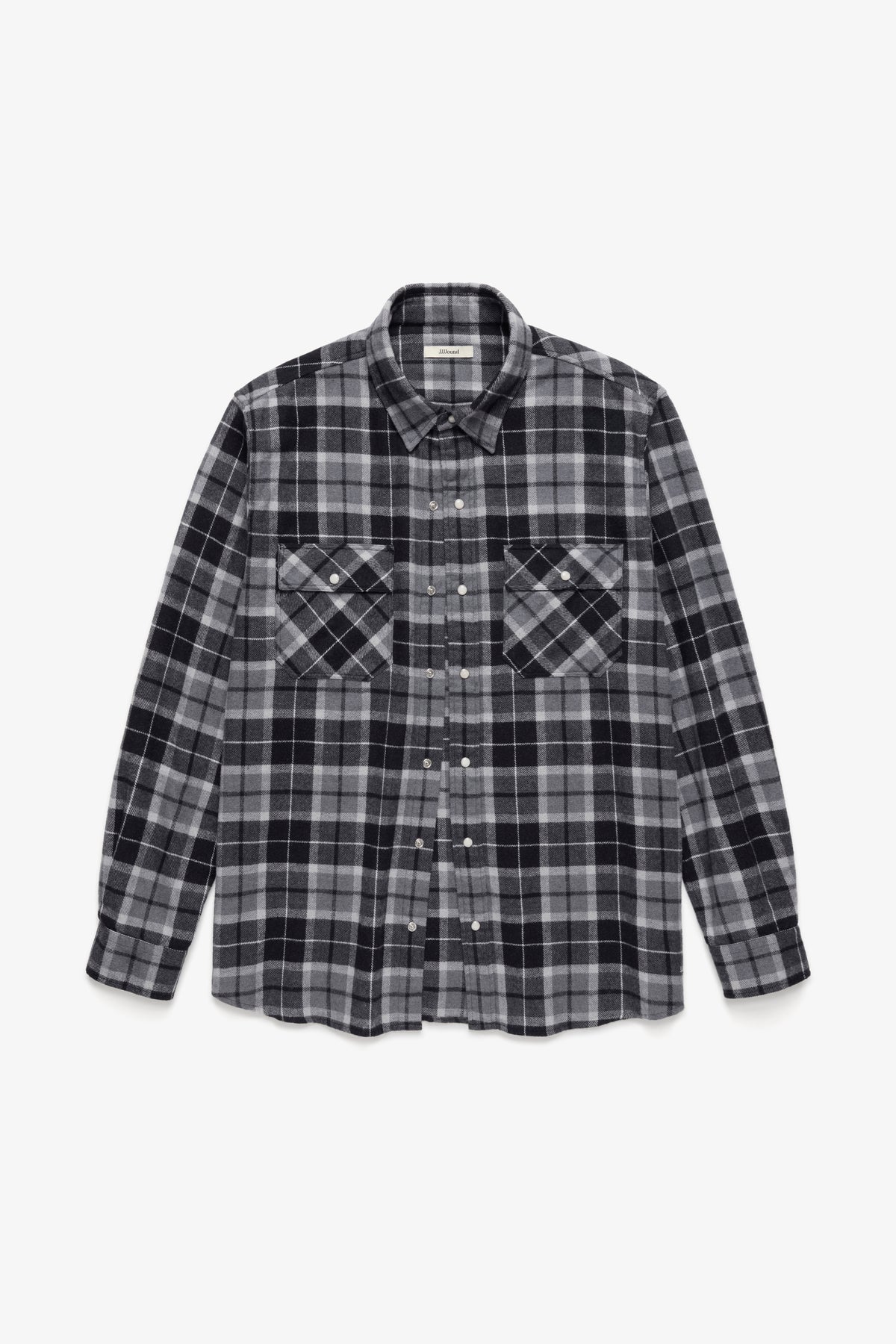 Plaid Flannel Overshirt - Black/Charcoal