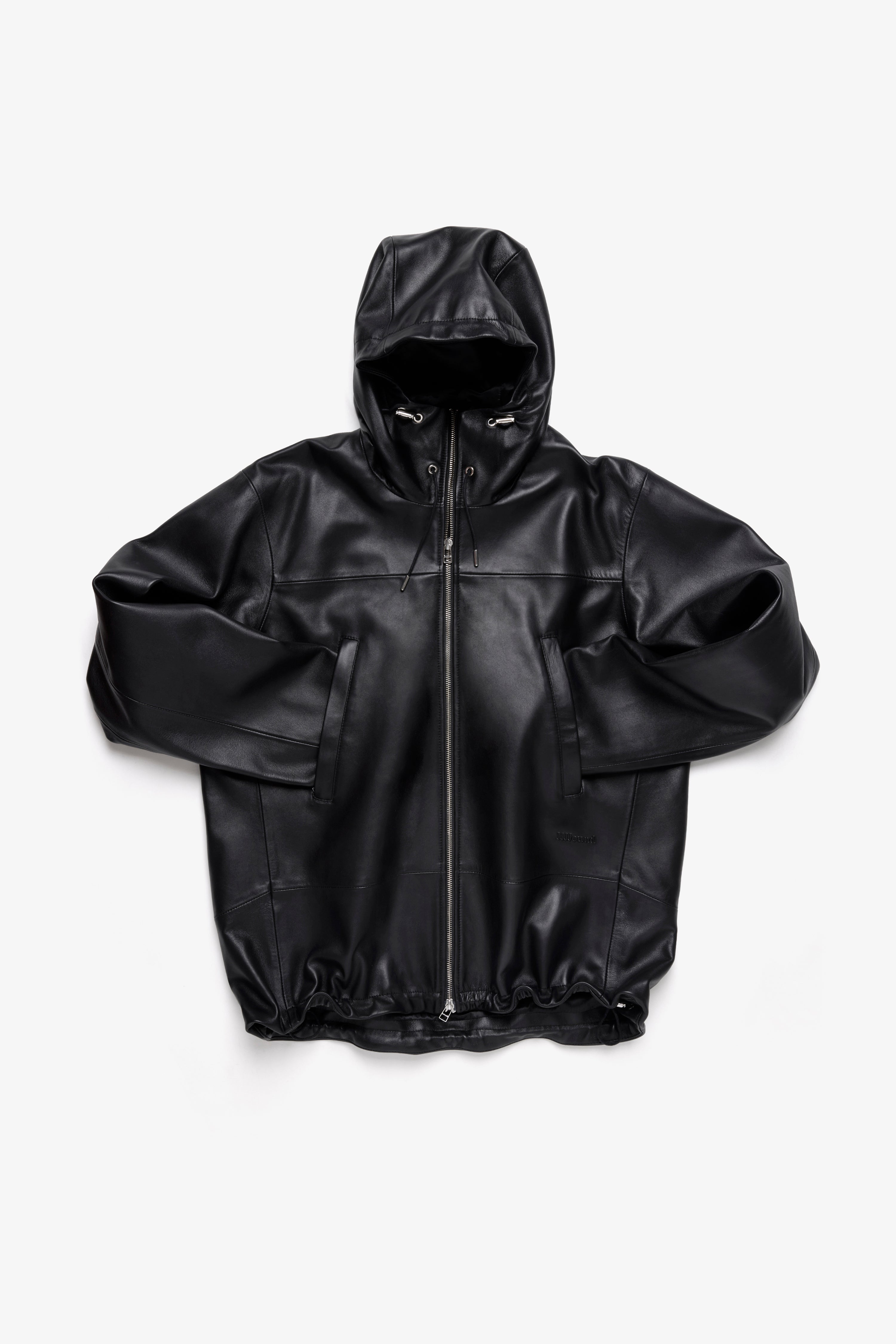 archive leather jacket darkwear v系 平成 y2 Blair - Leather and Plush Puffer Biker Jacket - Black | Manière De