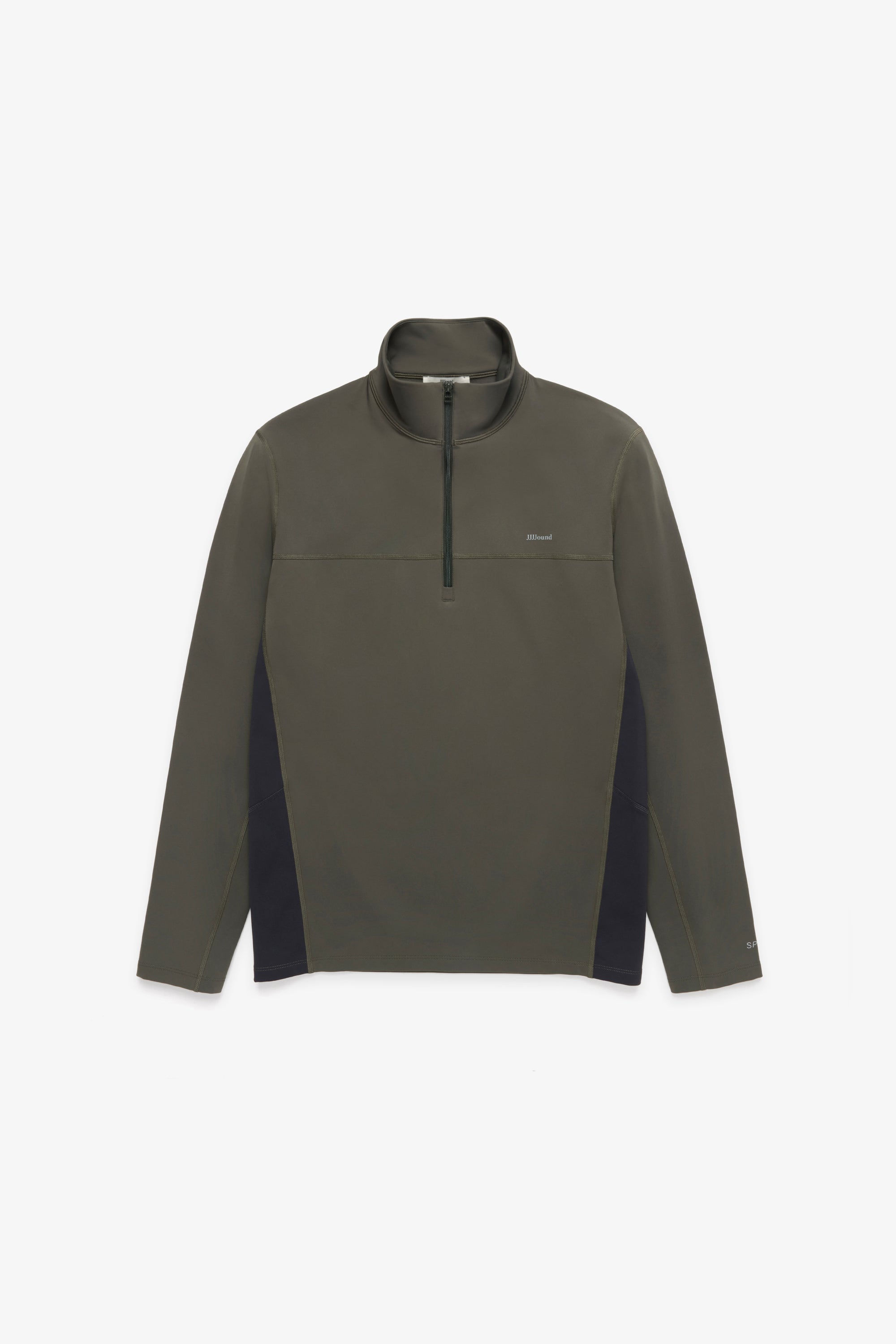 Quarter Zip Base Layer - Olive/Grey