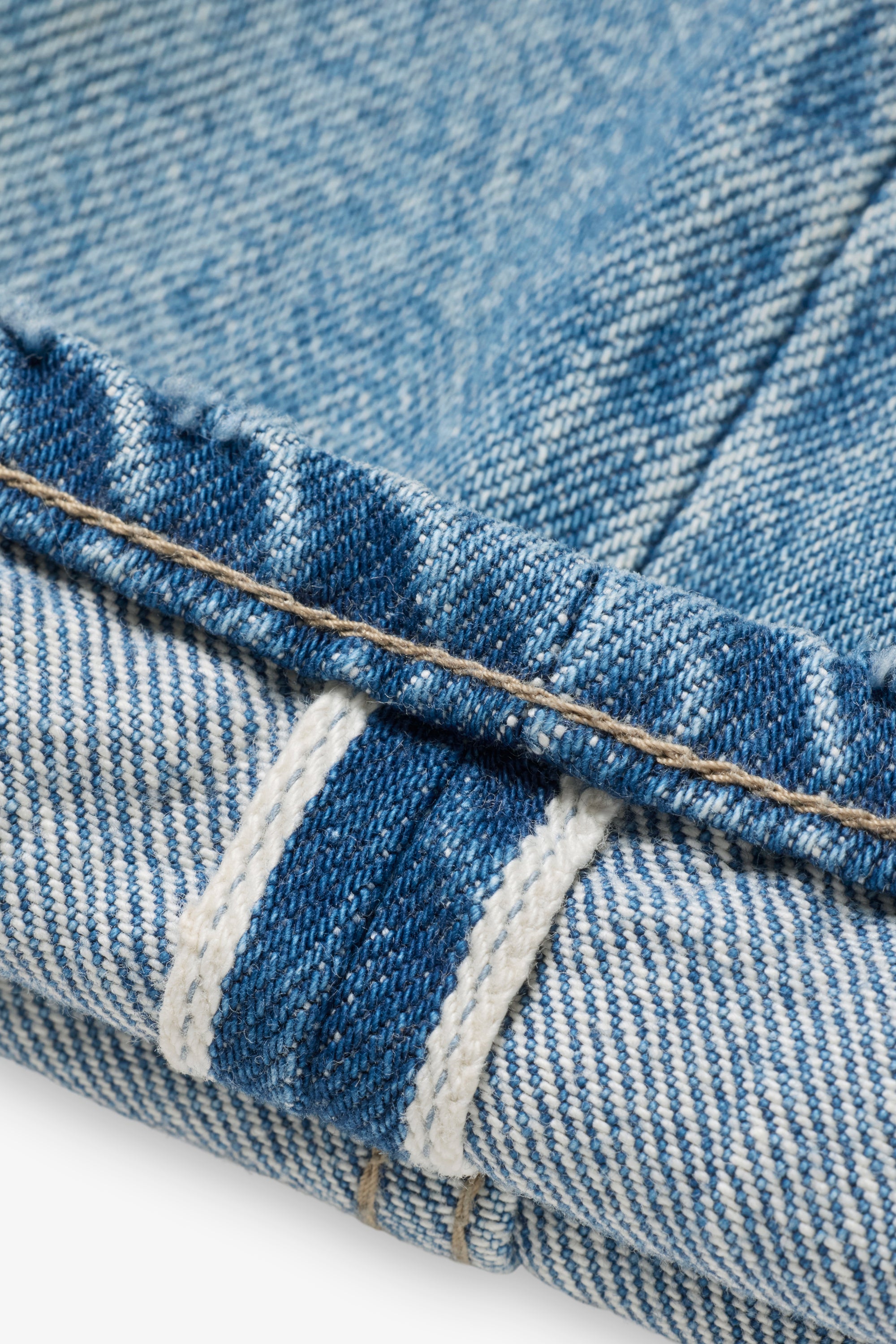 Relaxed Selvedge Denim Jeans - Blue Stonewashed