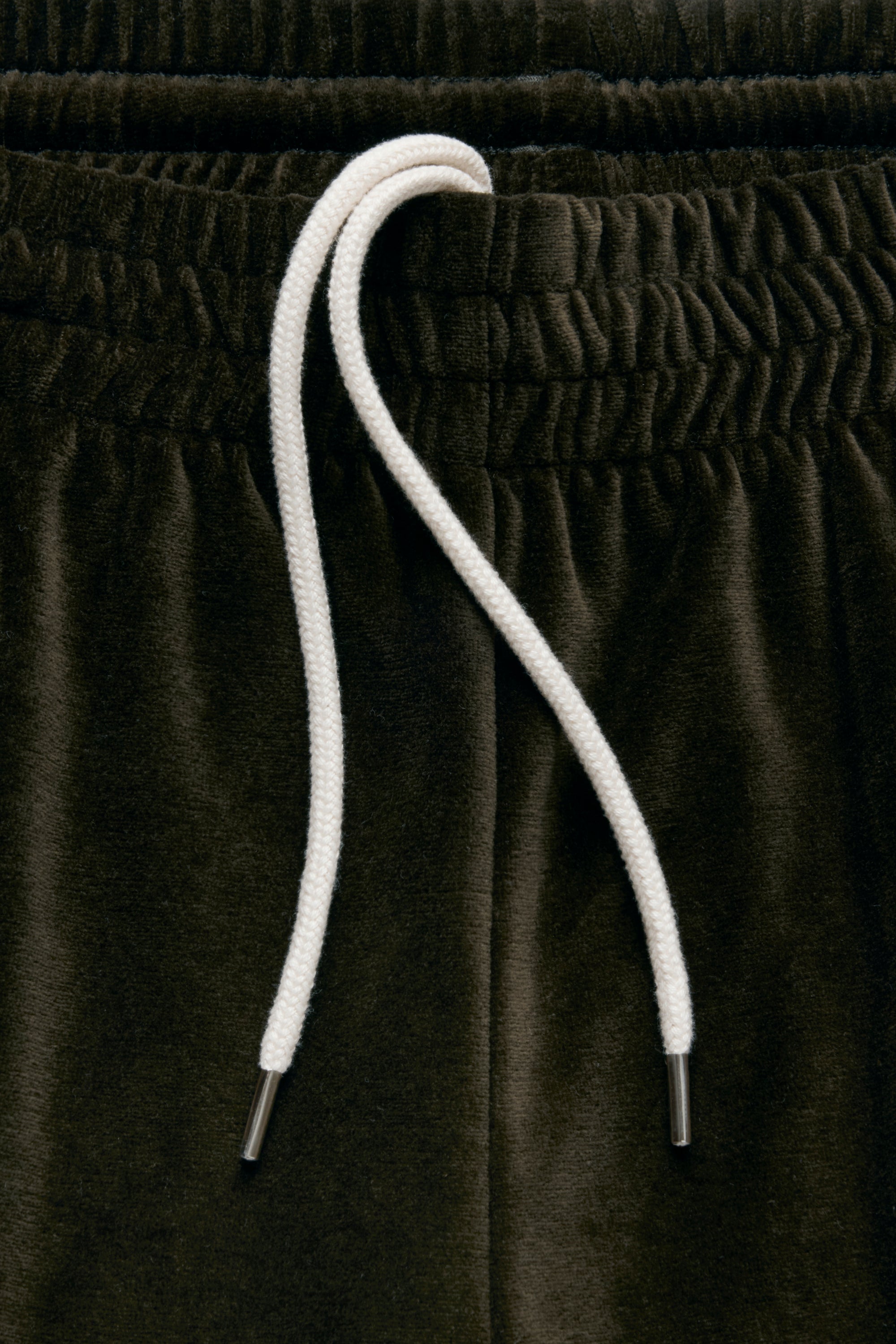 Relaxed Velour Track Pant - Olive