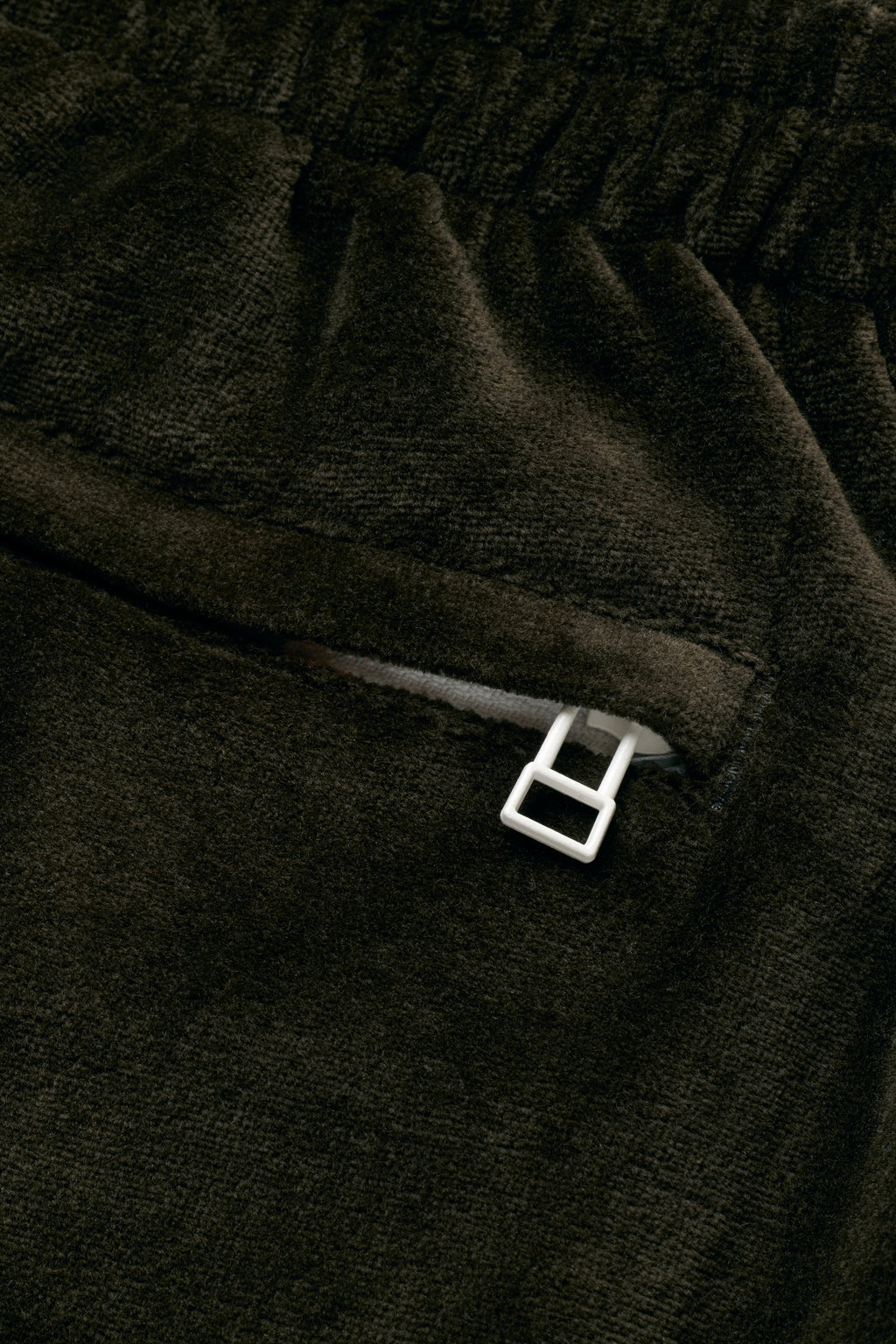 Relaxed Velour Track Pant - Olive