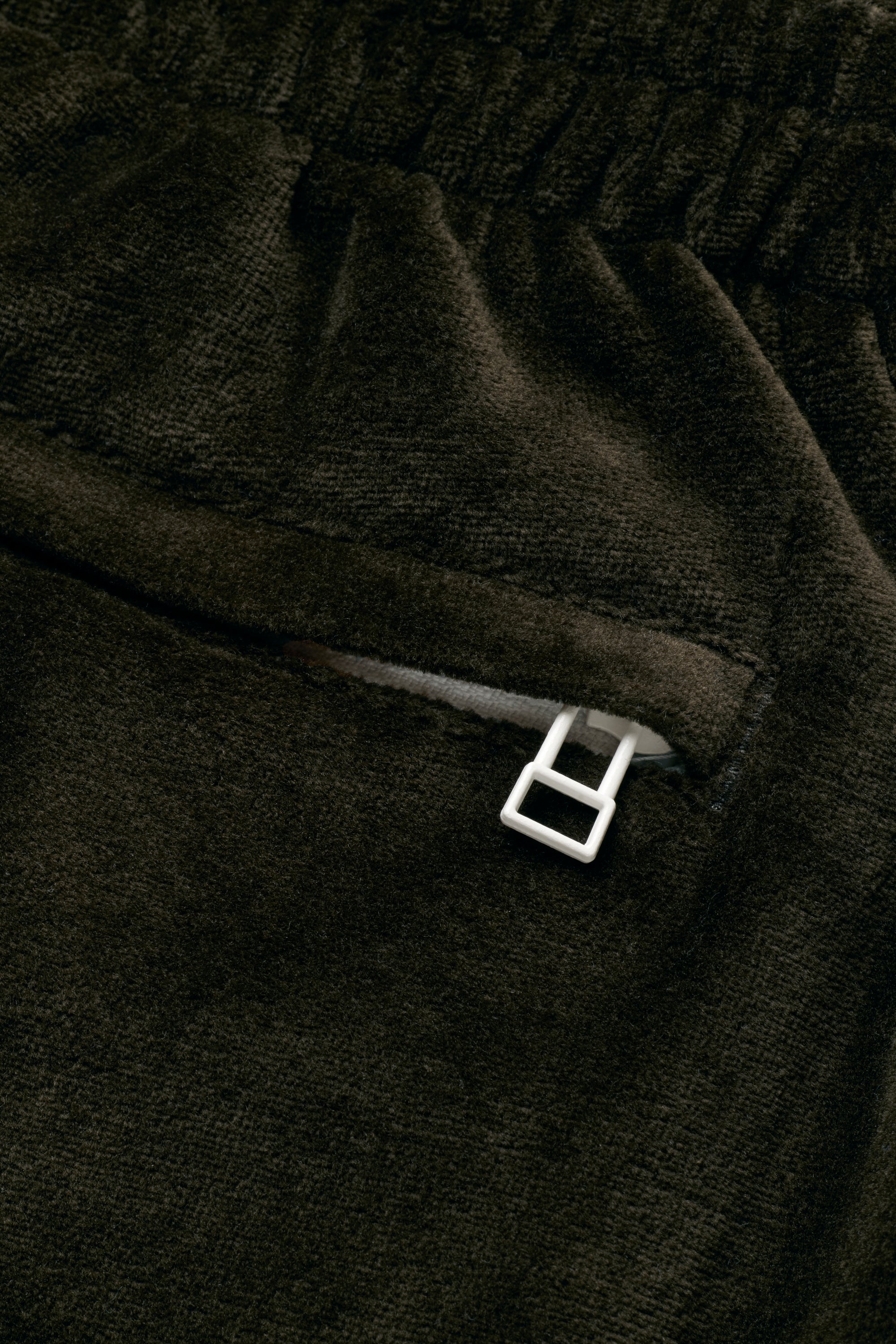 Relaxed Velour Track Pant - Olive