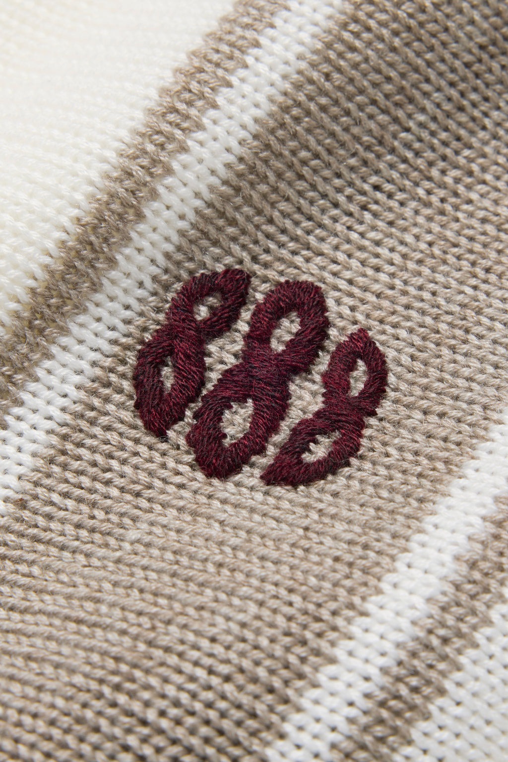 Rice Nine Ten Stripe Longsleeve Polo - Taupe