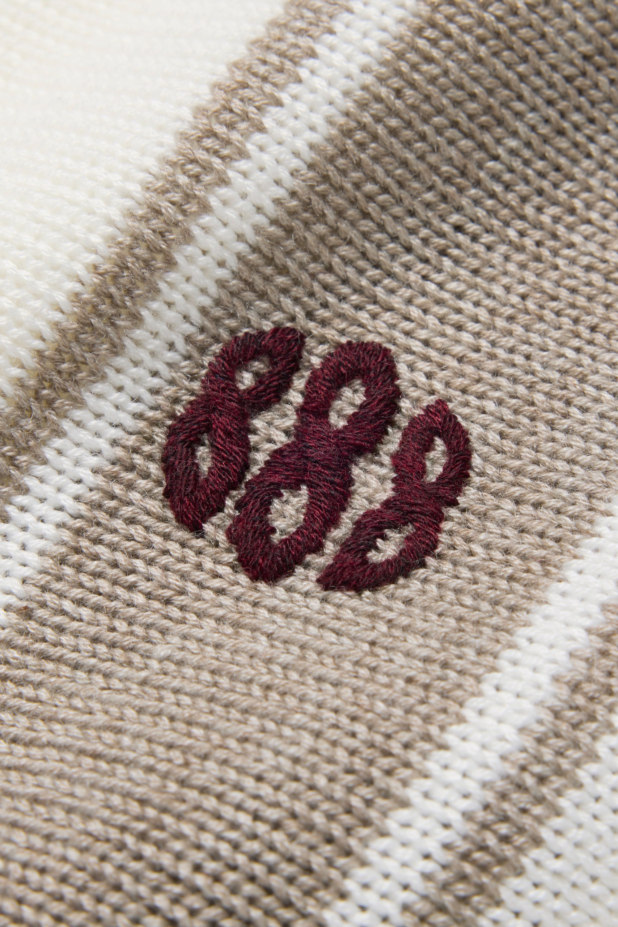 Rice Nine Ten Stripe Longsleeve Polo - Taupe