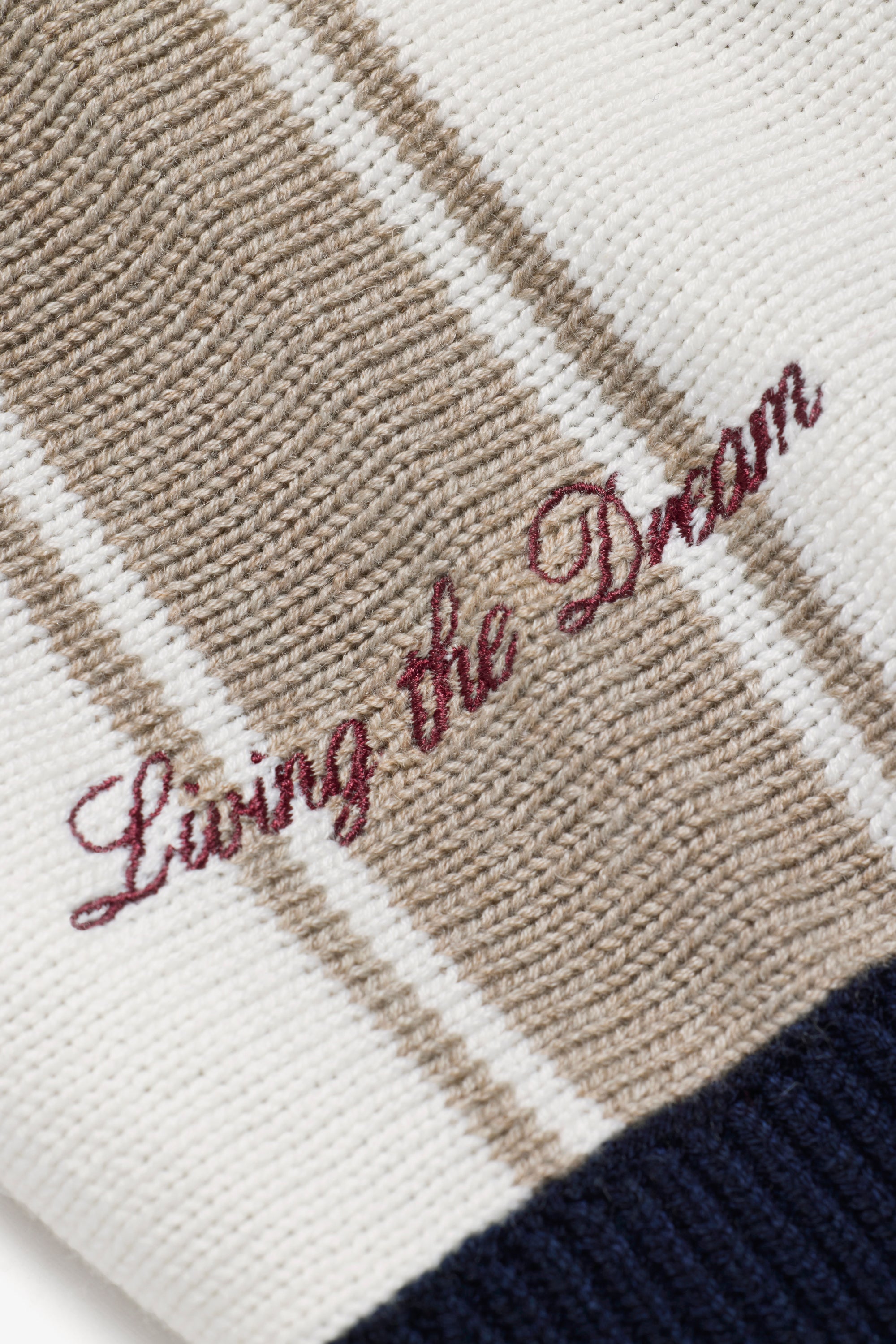 Rice Nine Ten Stripe Longsleeve Polo - Taupe
