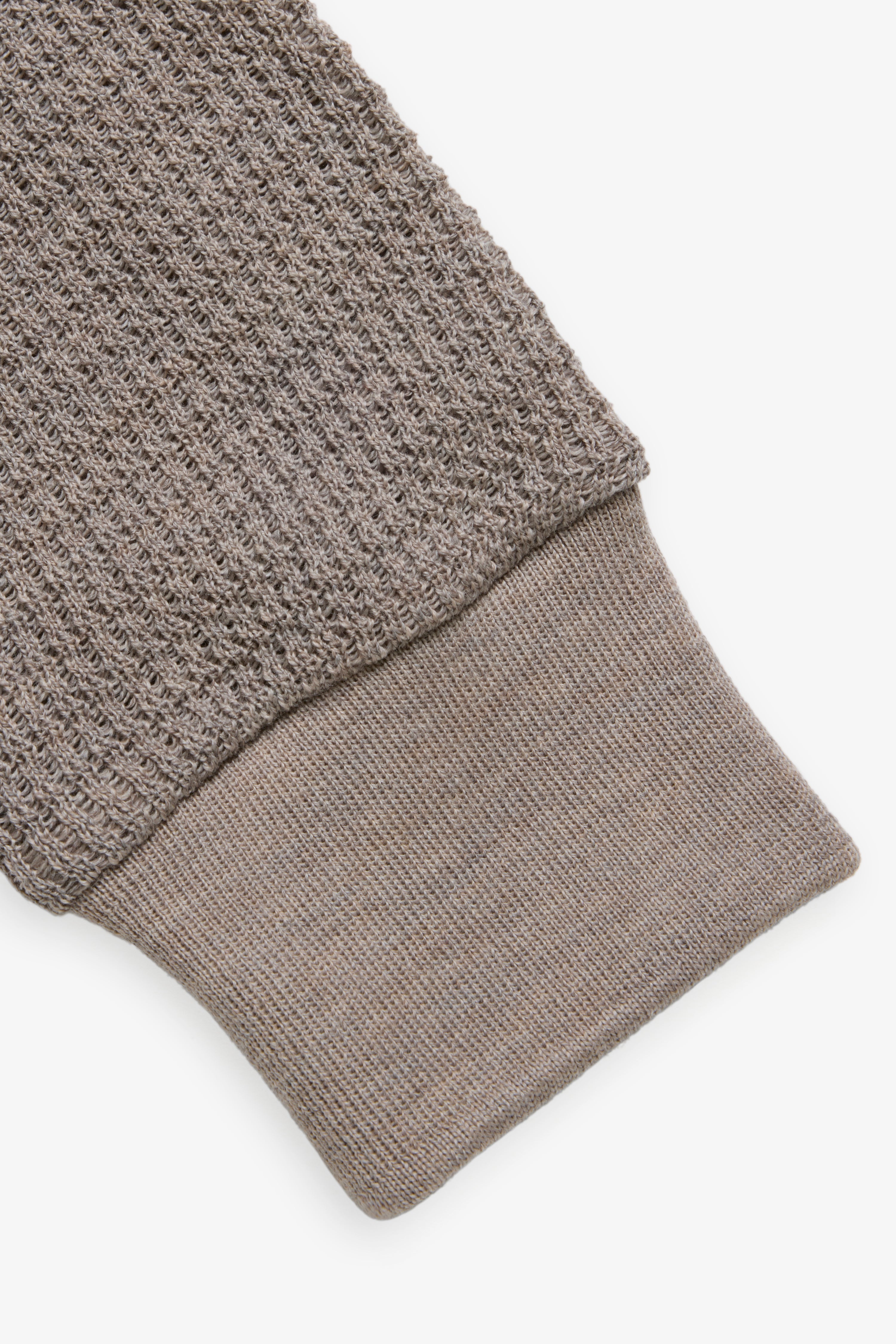 S.N.S JJJJound 70s Hooded Zip Knit Sweatshirt - Taupe