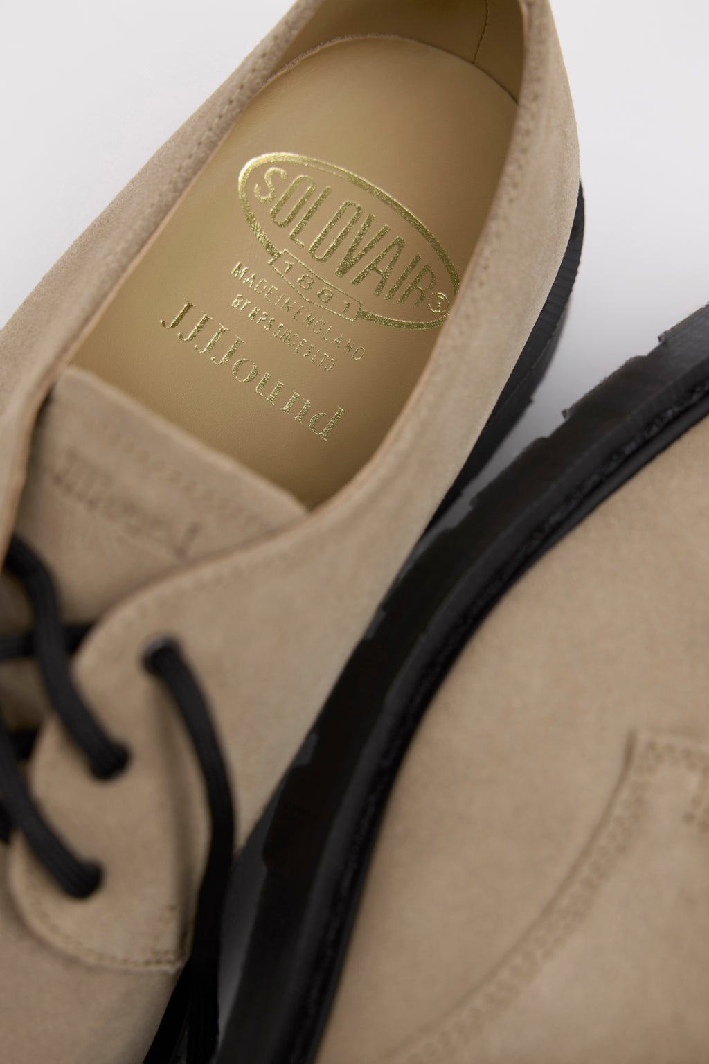 JJJJound Solovair 3 Eye Gibson - Natural Suede
