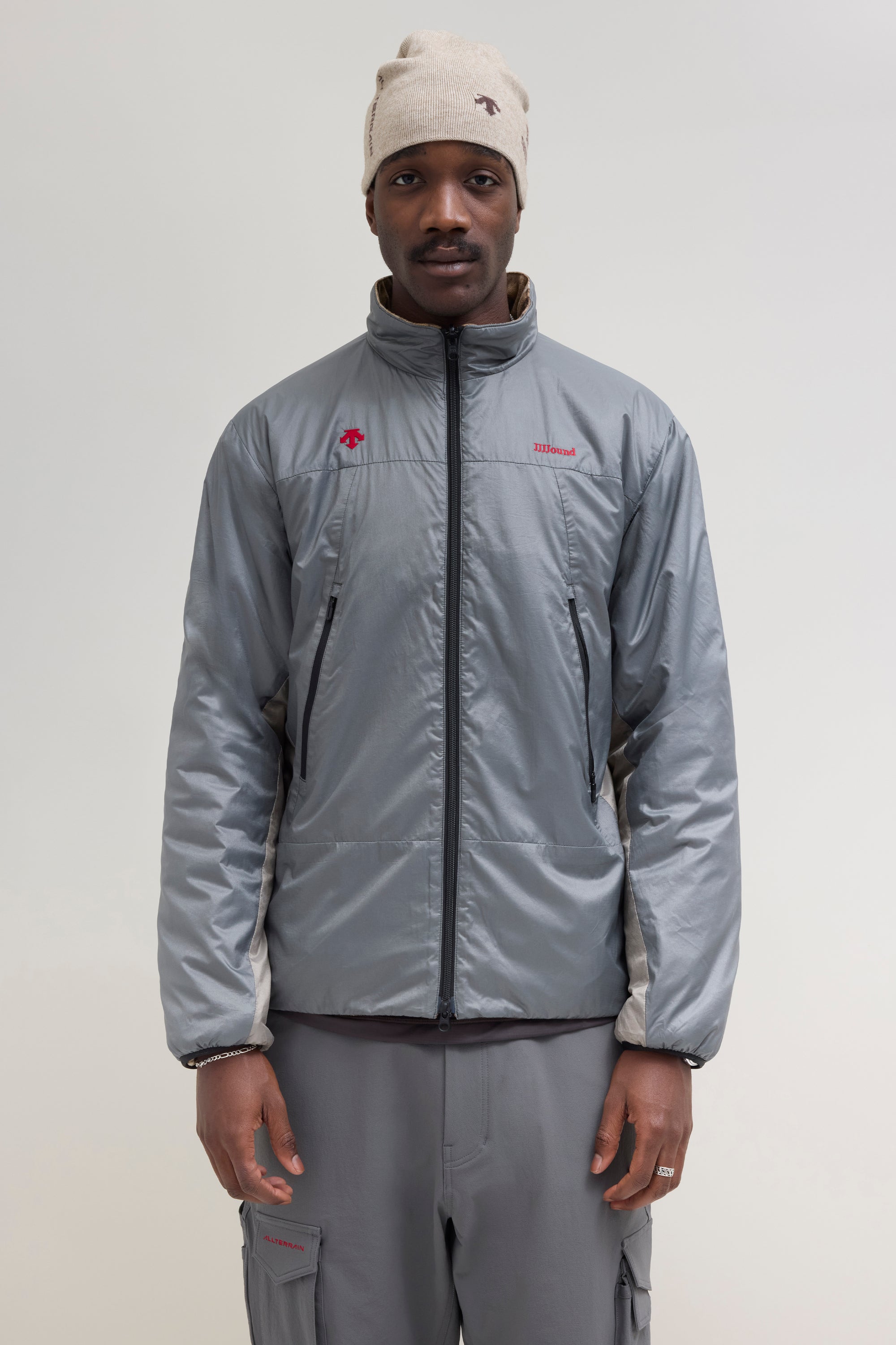 JJJJound Descente Reversible Jacket - Charcoal/Taupe