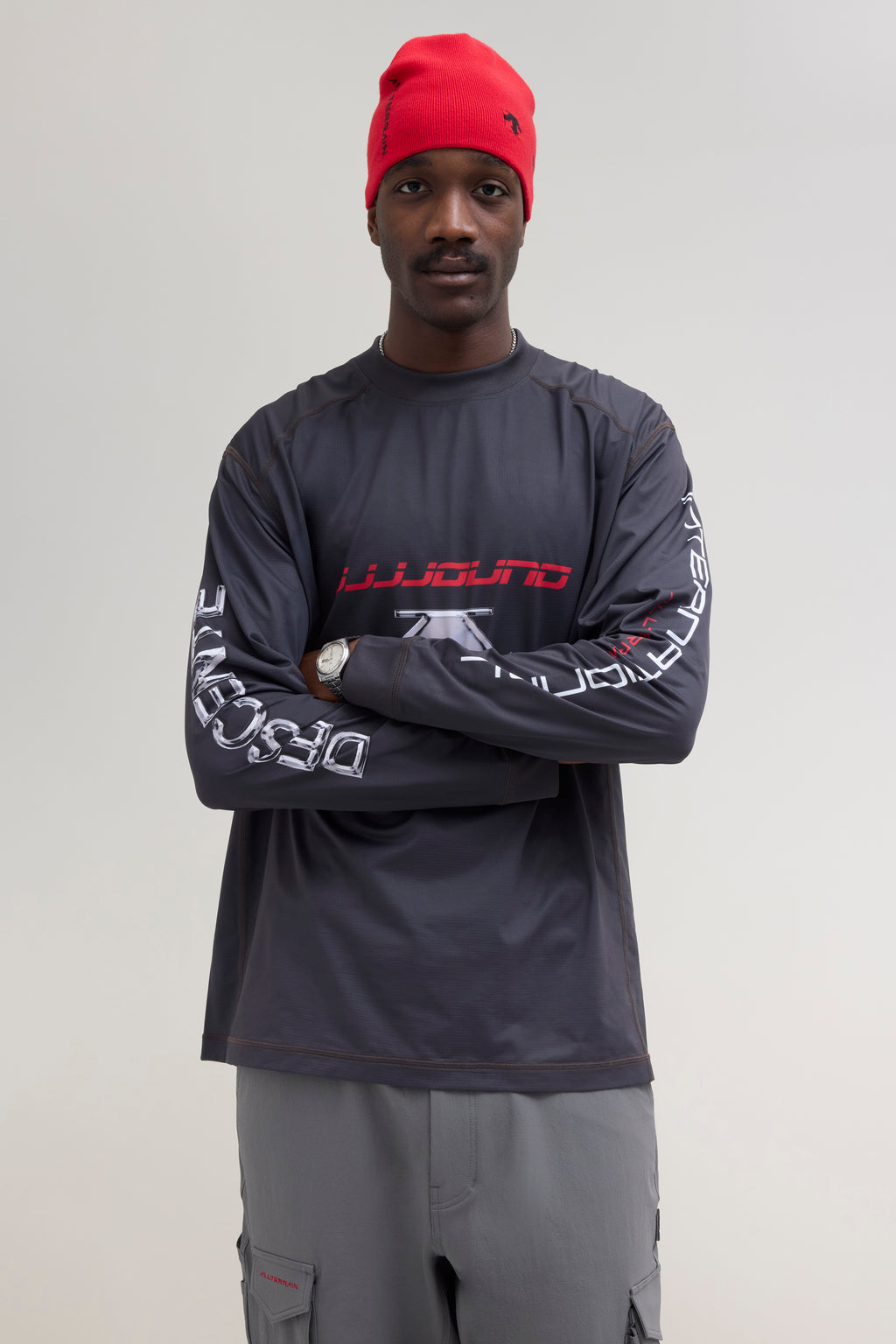 JJJJound Descente Warm-Up Longsleeve - Charcoal