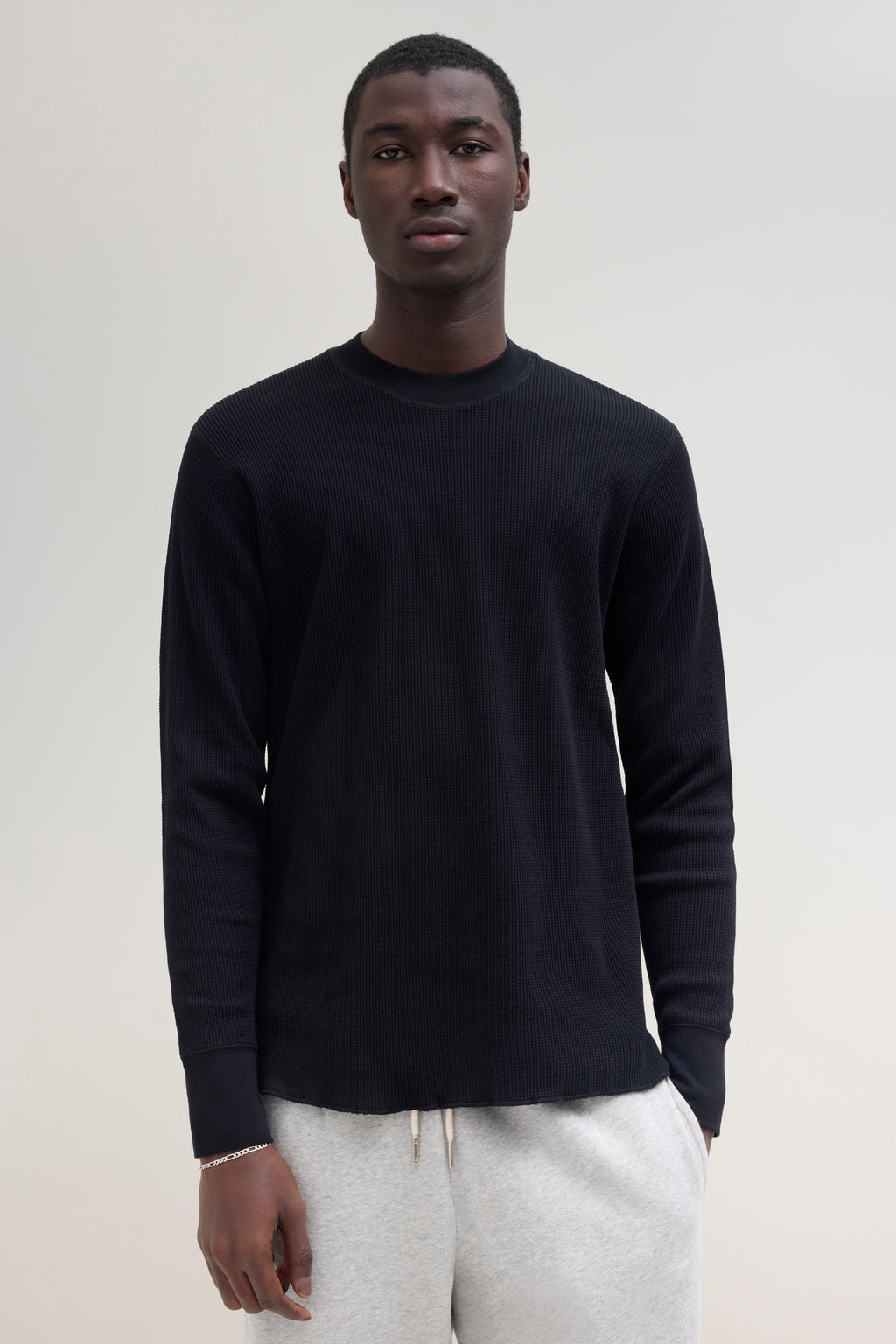 90s Waffle Longsleeve - Black