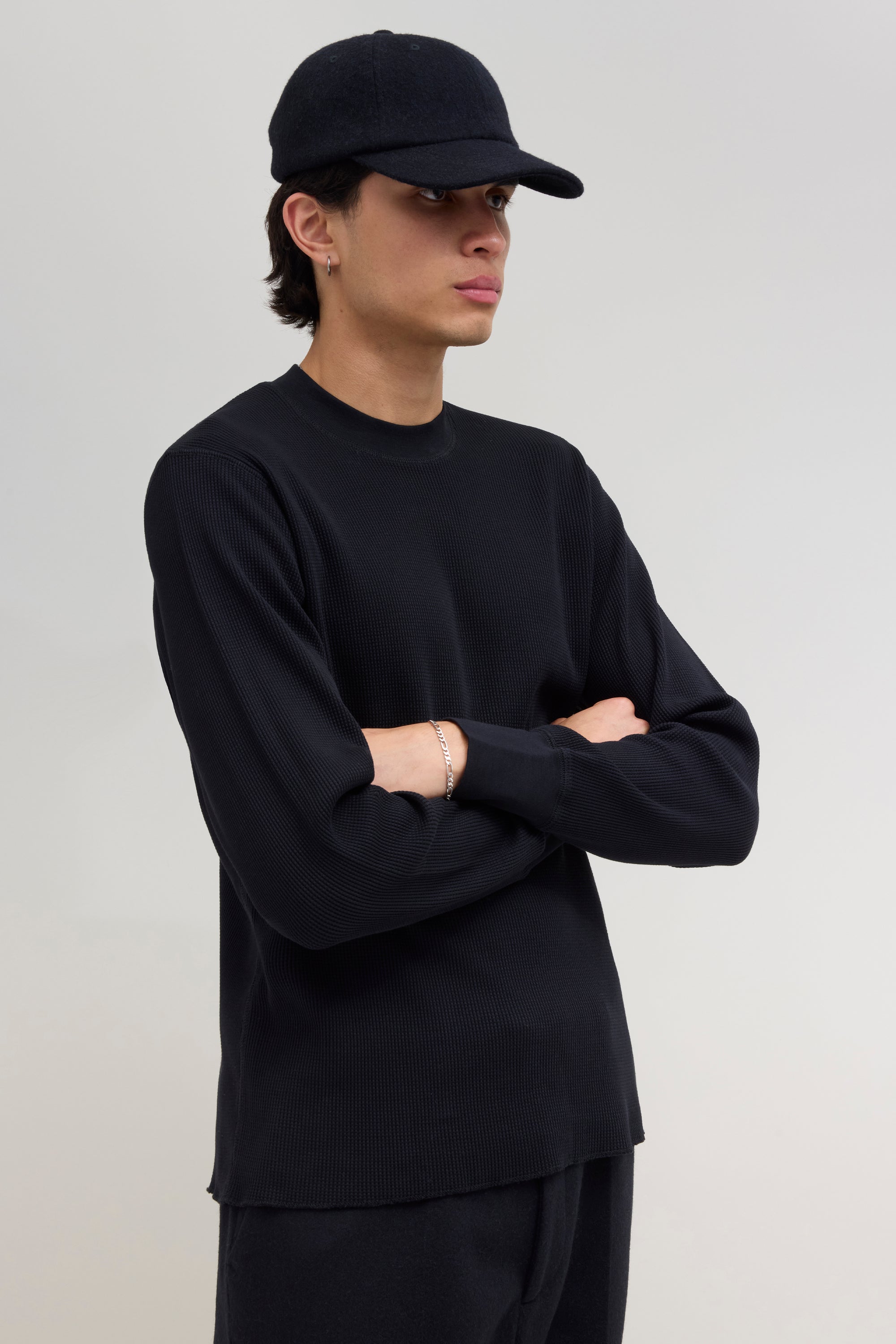 90s Waffle Longsleeve - Black