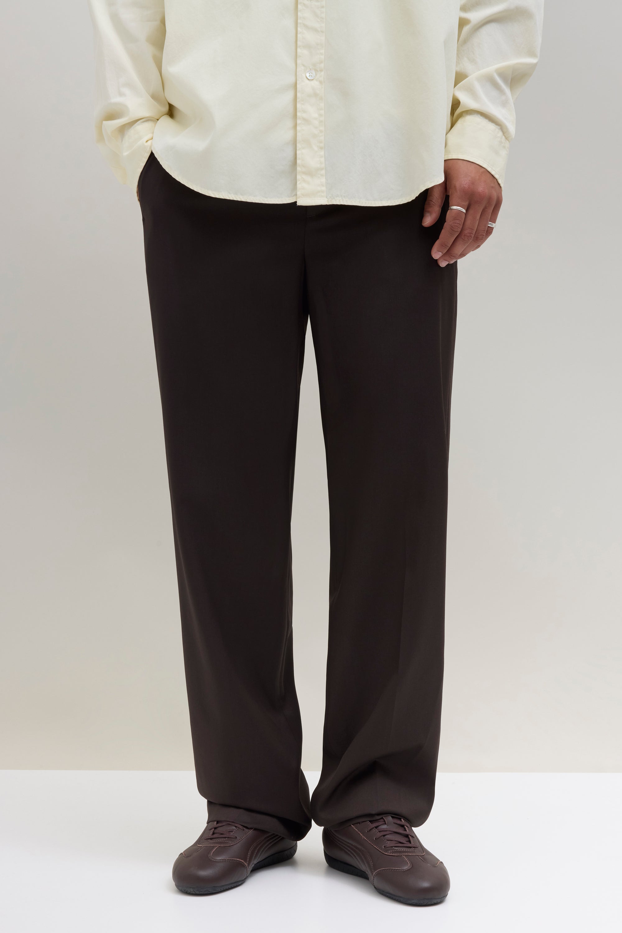 Wool Trouser - Brown