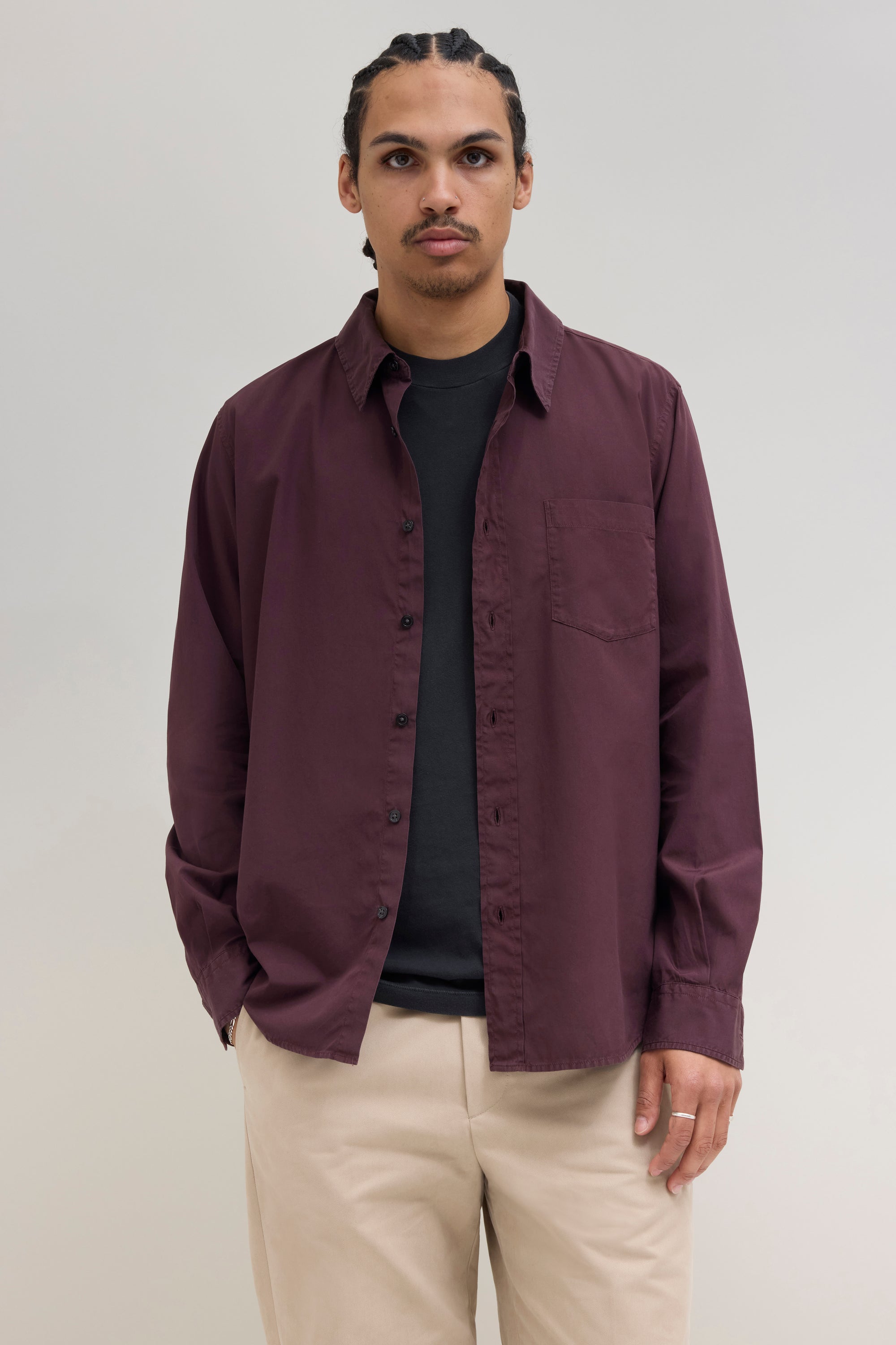 Poplin Shirt - Burgundy