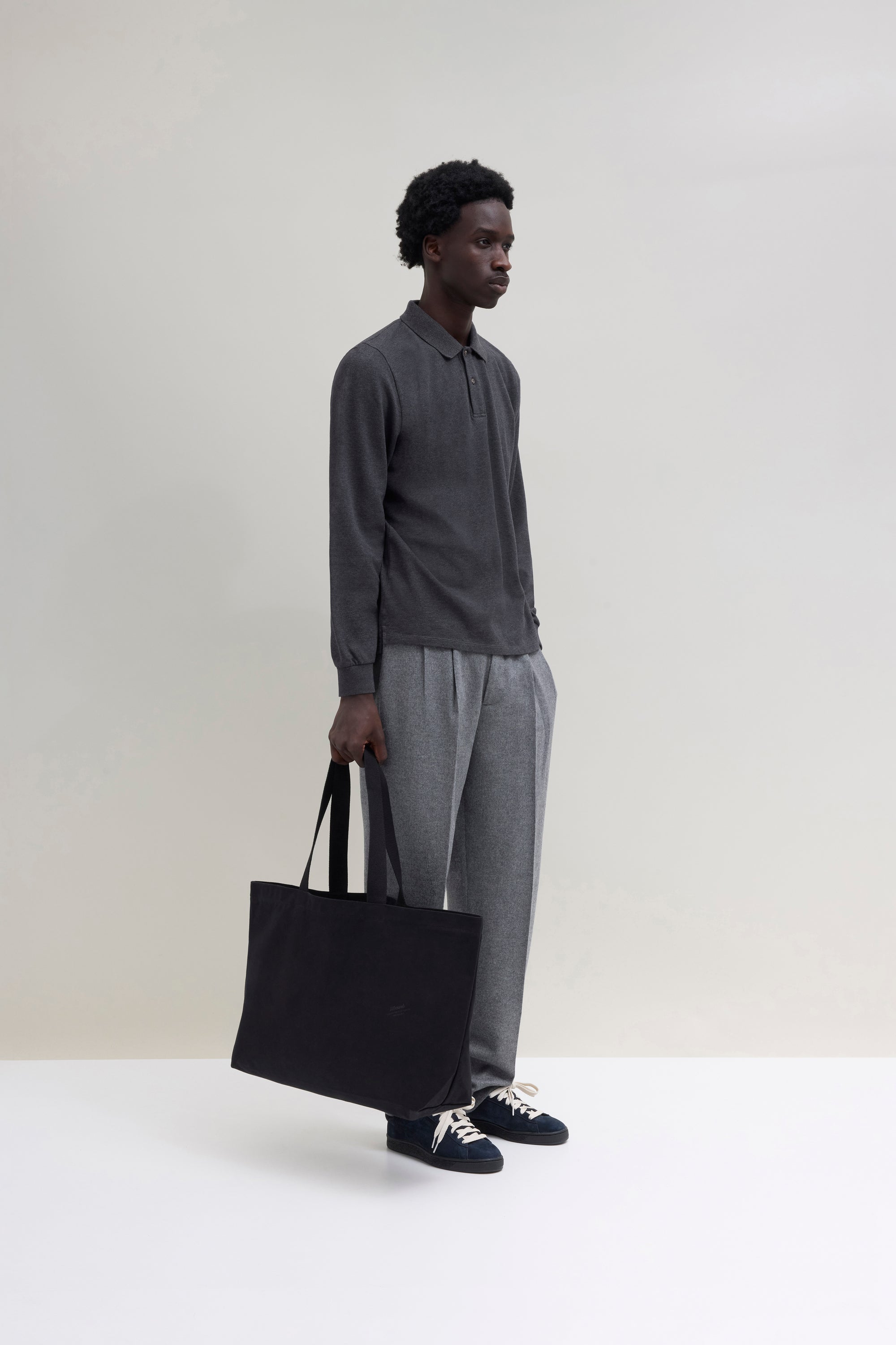 Longsleeve Polo Shirt - Charcoal Mix