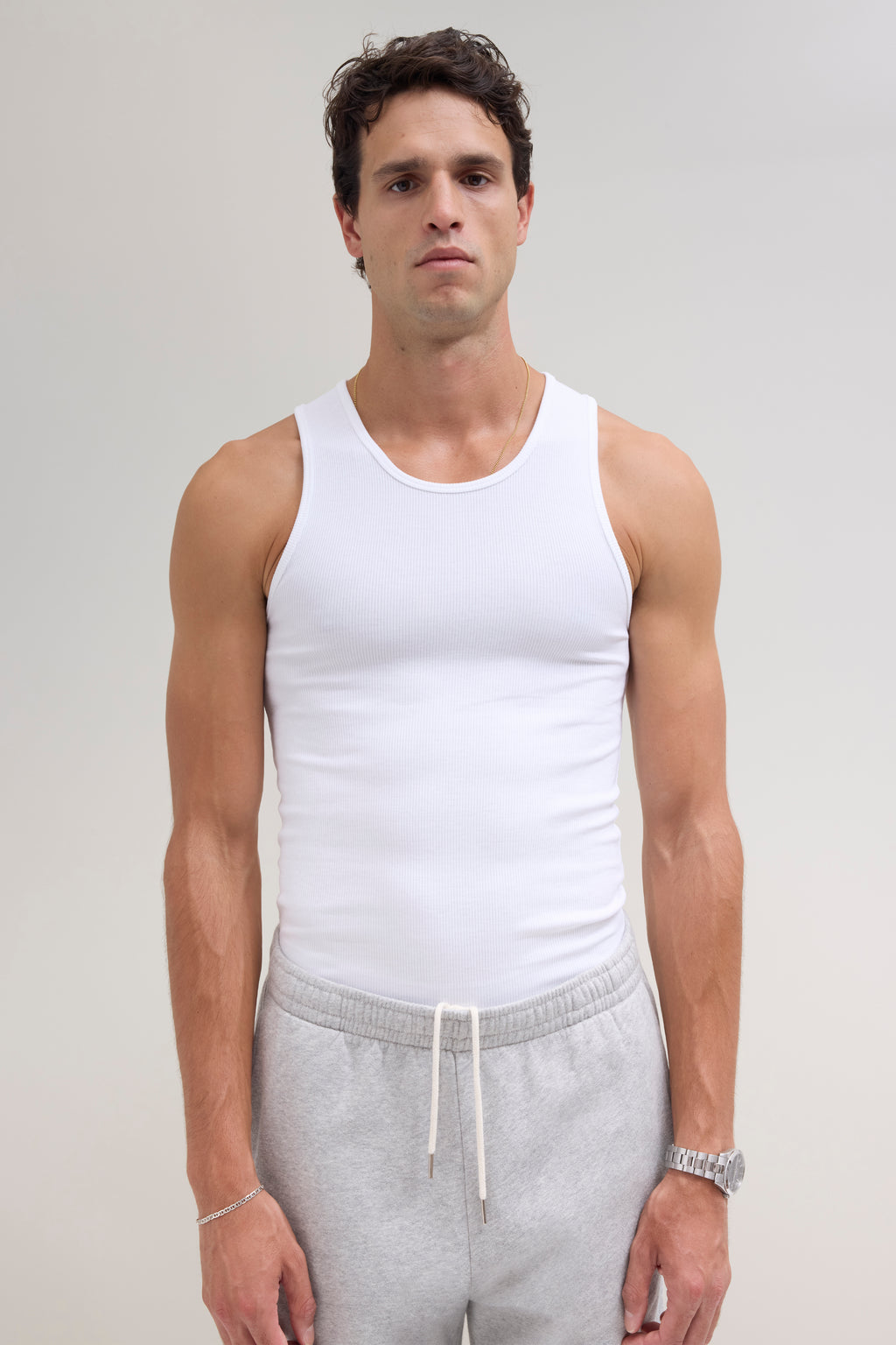 Ribbed Tank Top - White