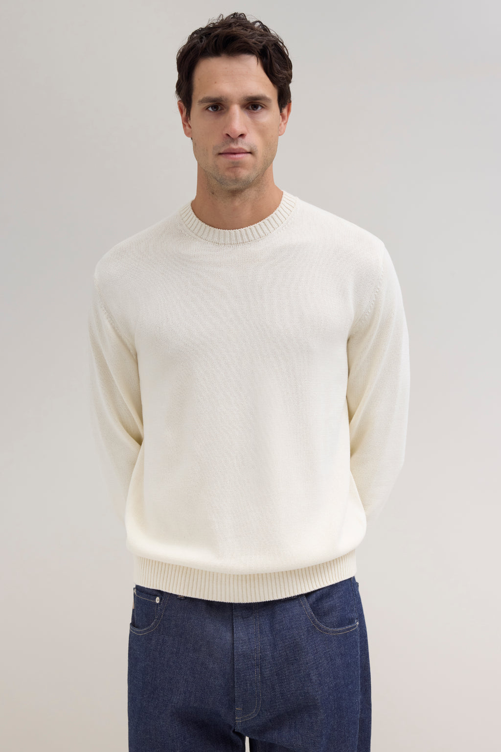 Knit Cotton Crewneck - Off White