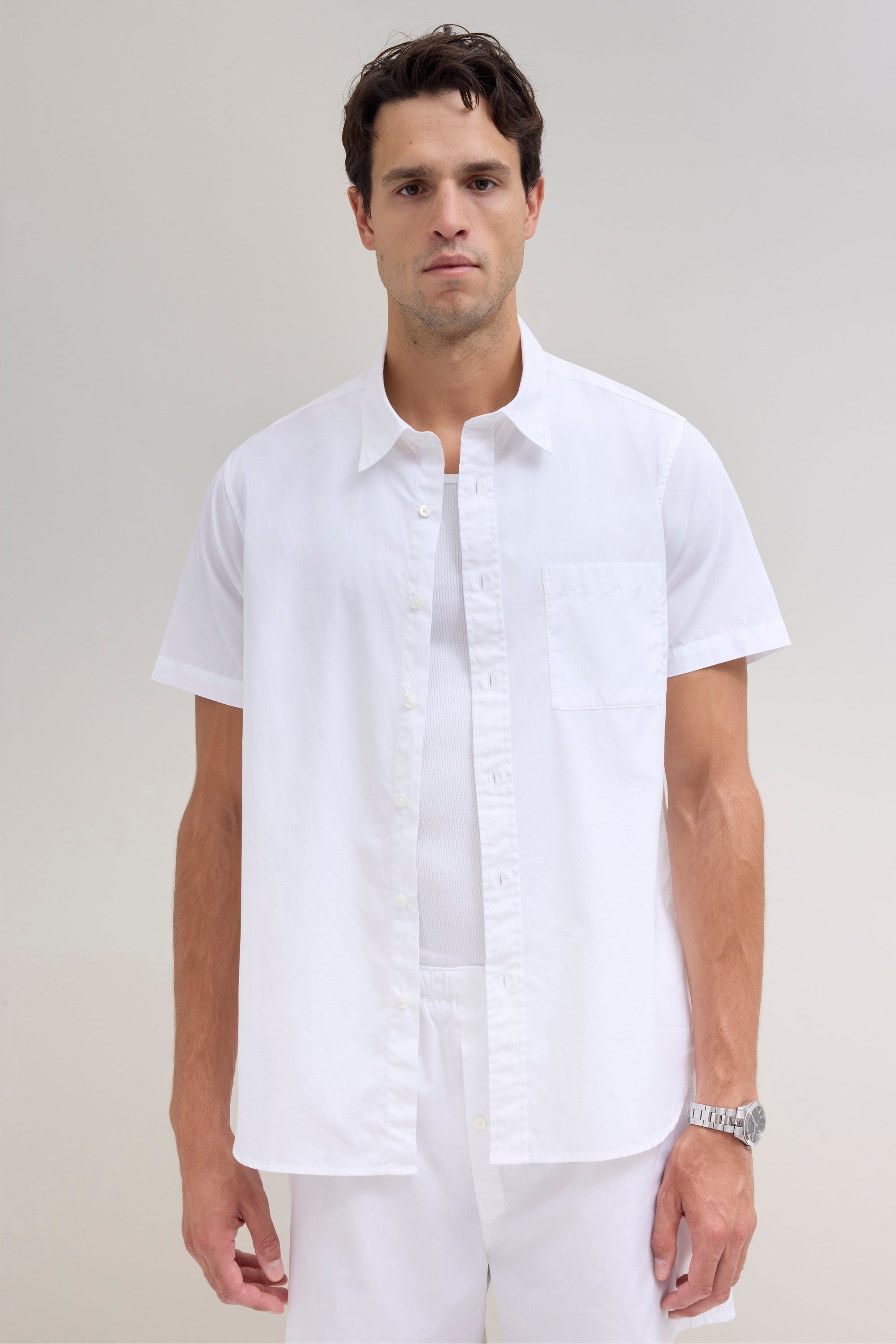 Poplin Shortsleeve Shirt - White