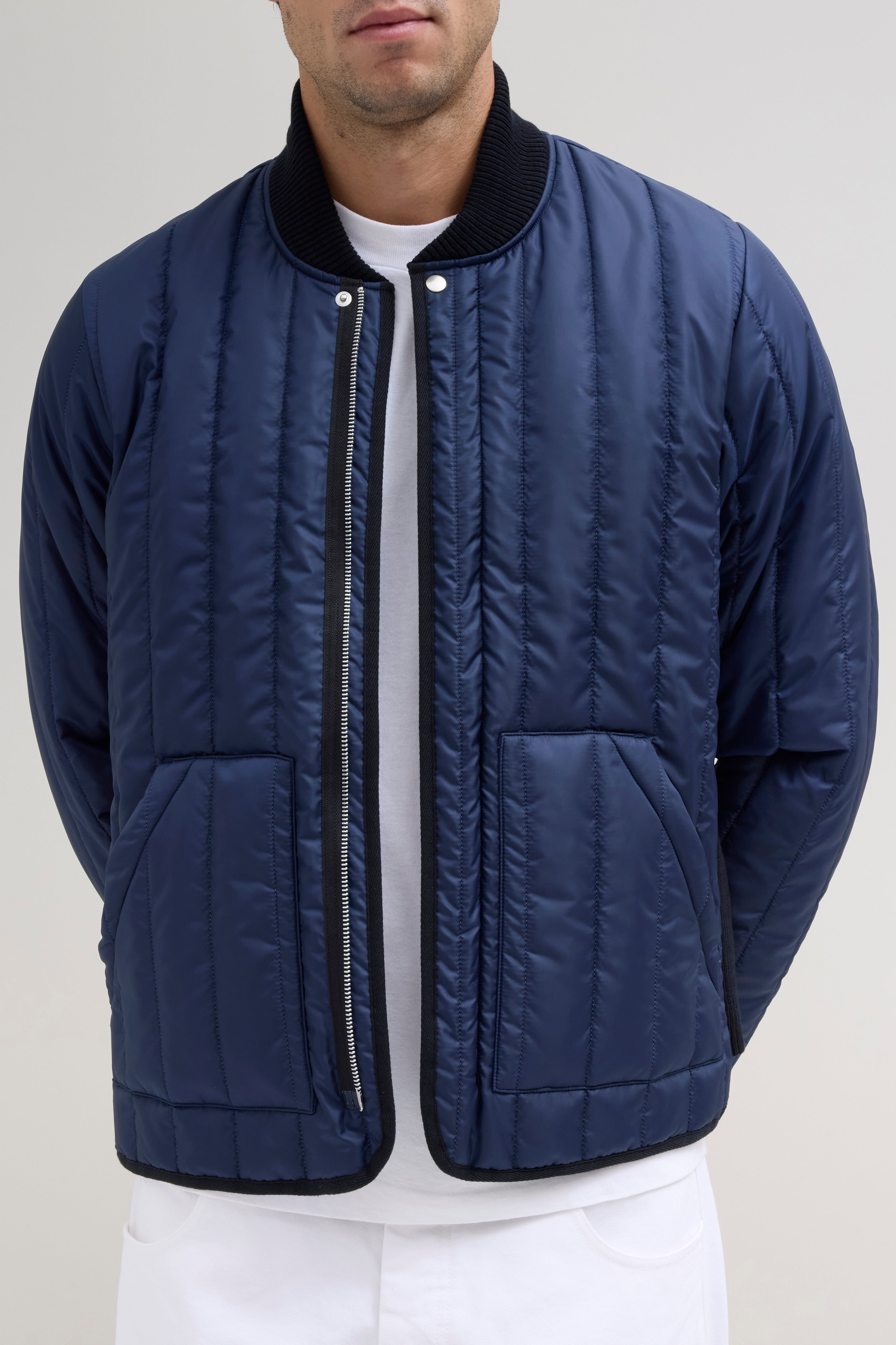 Quilted Jacket - Navy – JJJJound