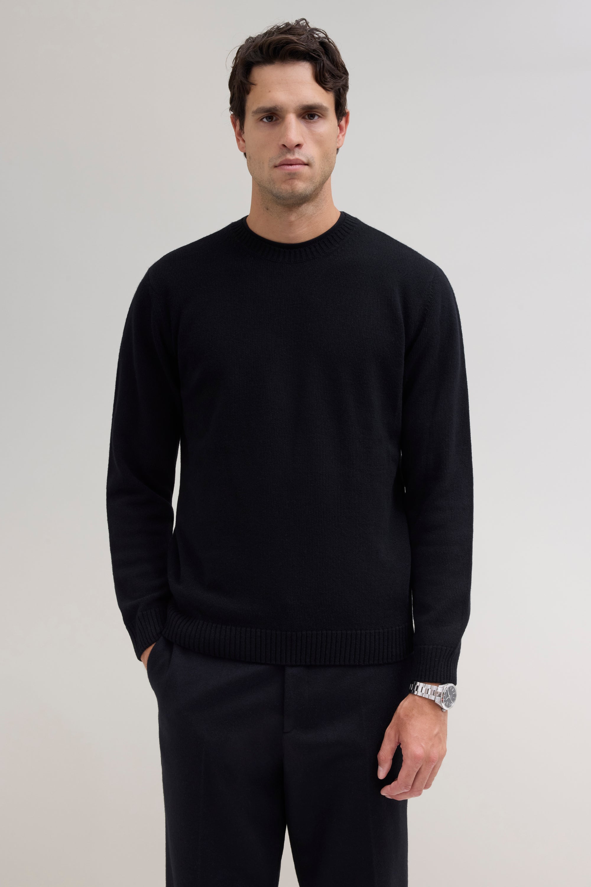 Knit Wool Crewneck - Black