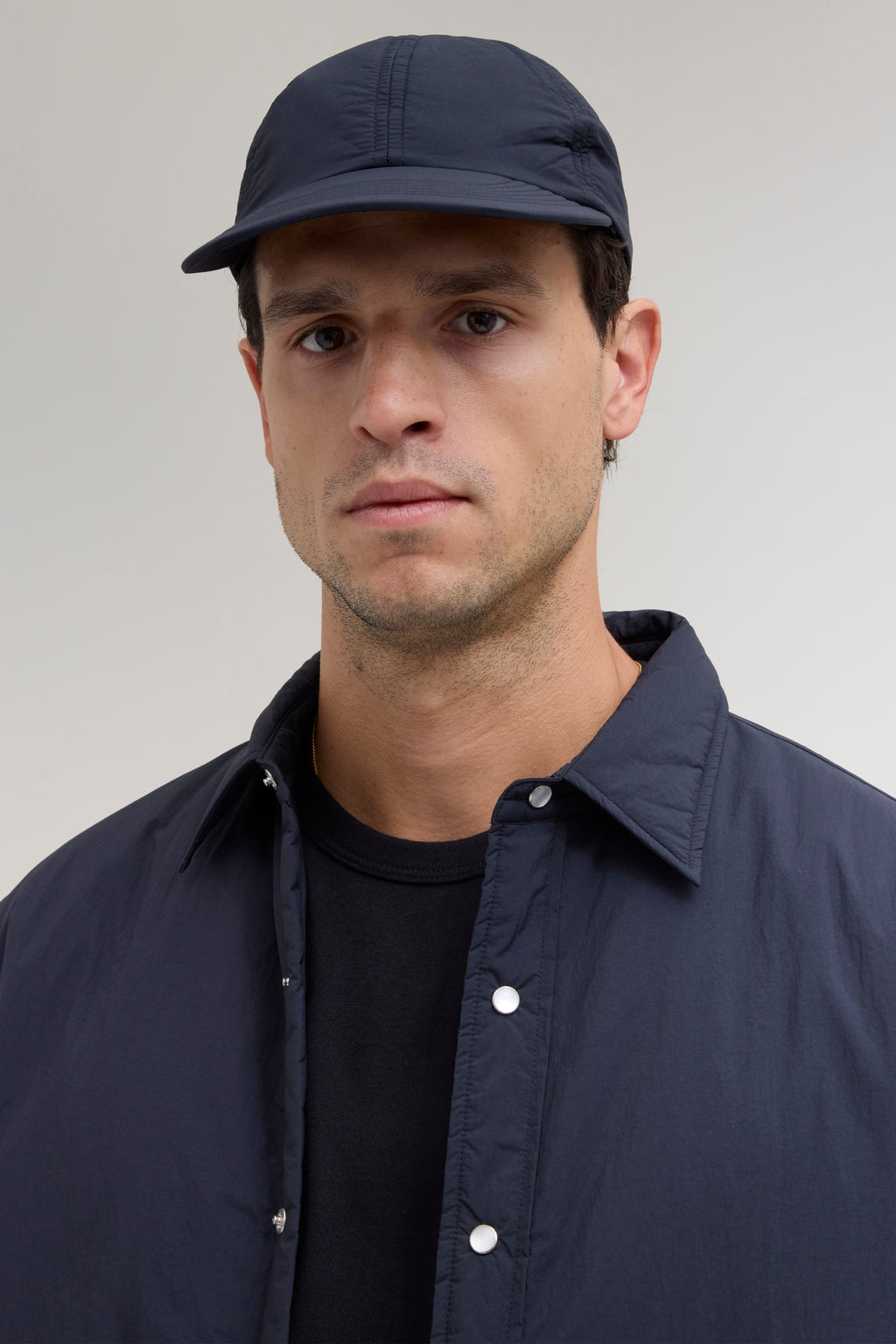 Padded Nylon Cap - Black