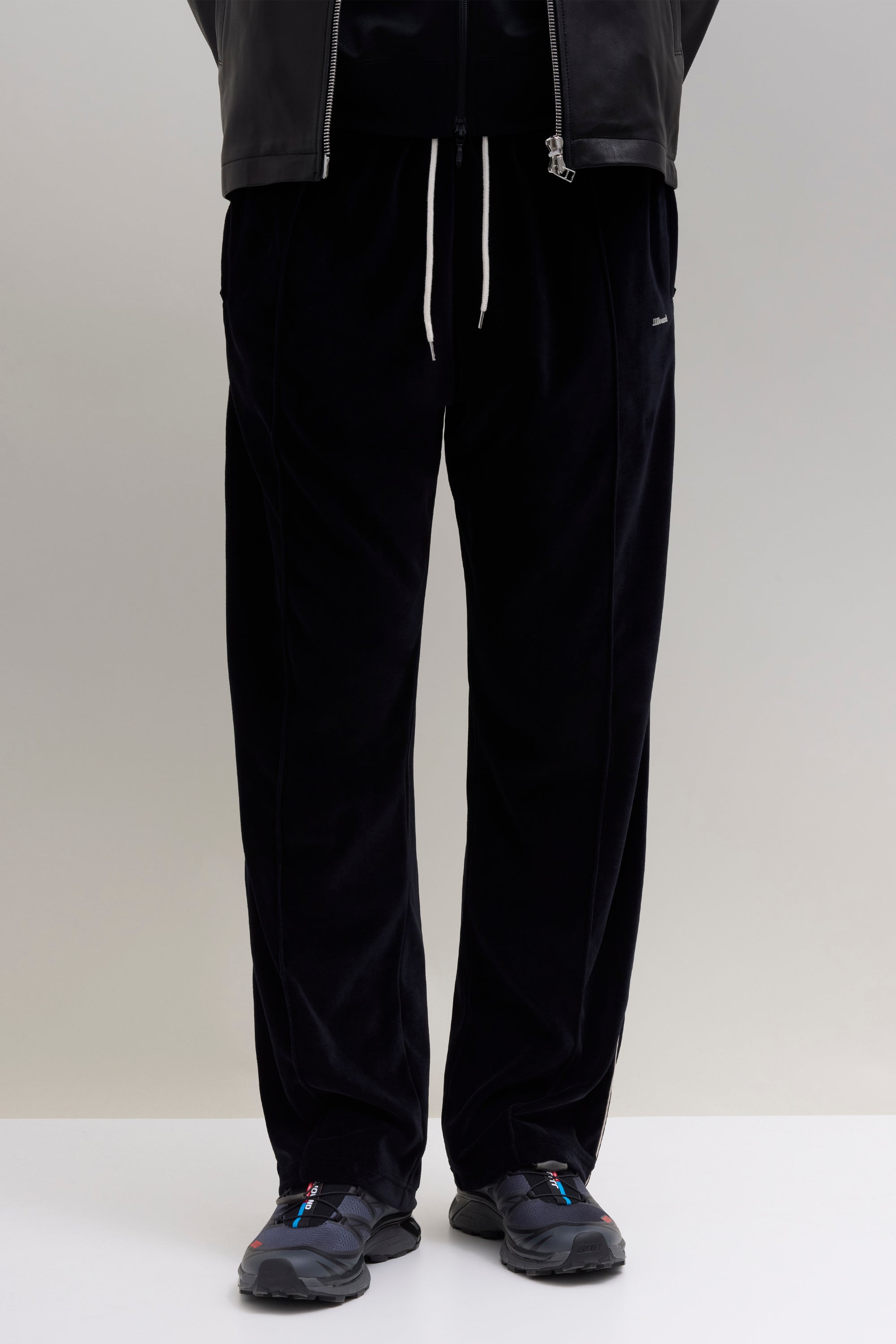 Relaxed Velour Track Pant - Black
