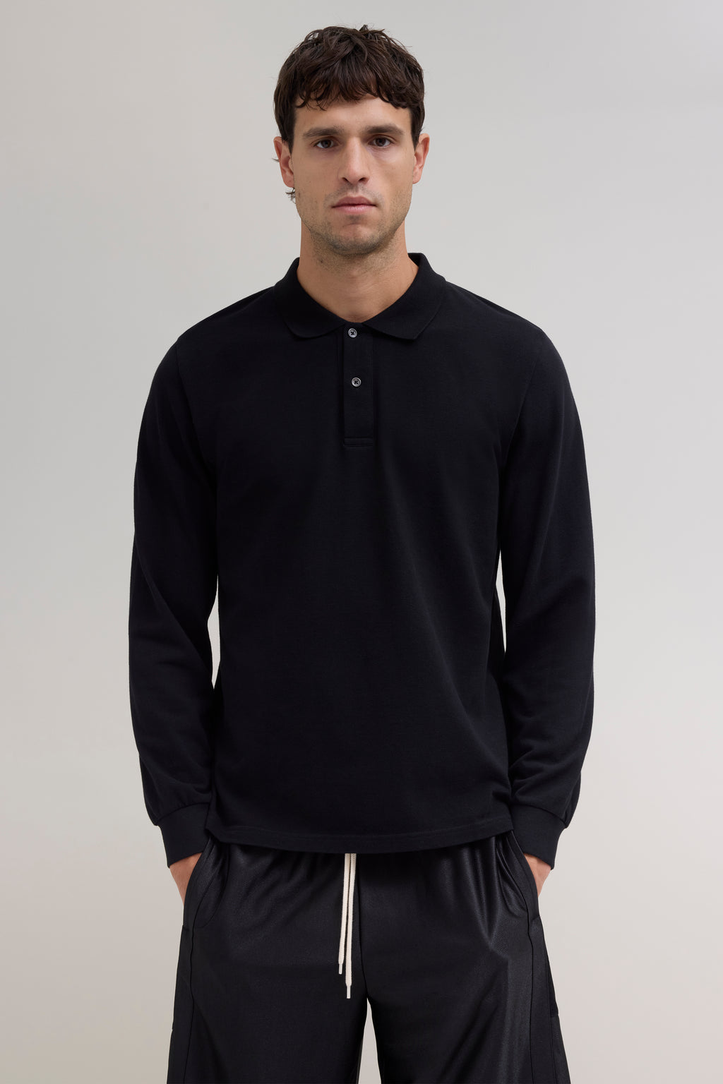 Longsleeve Polo Shirt - Black