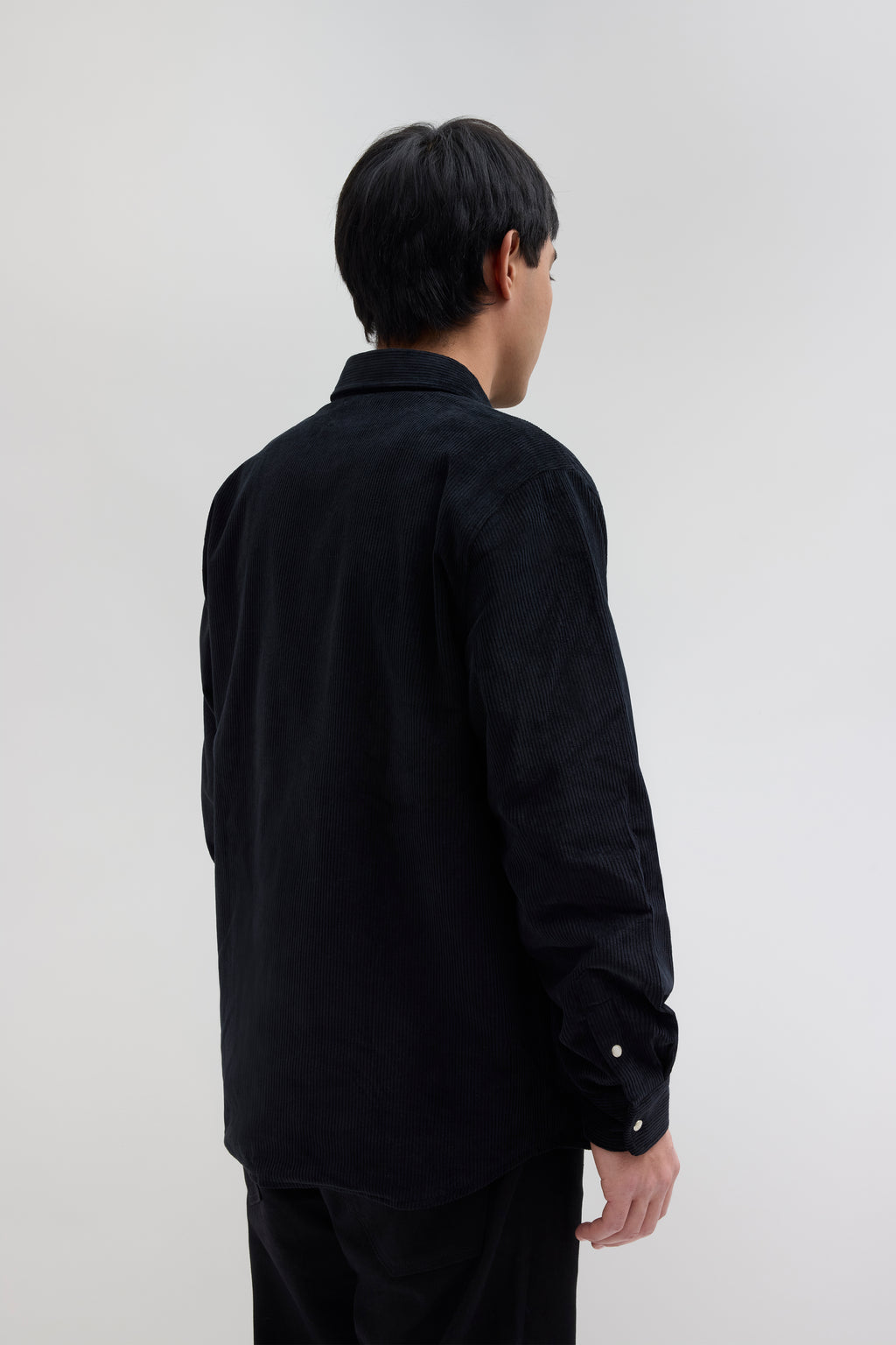 Lined Corduroy Overshirt - Black