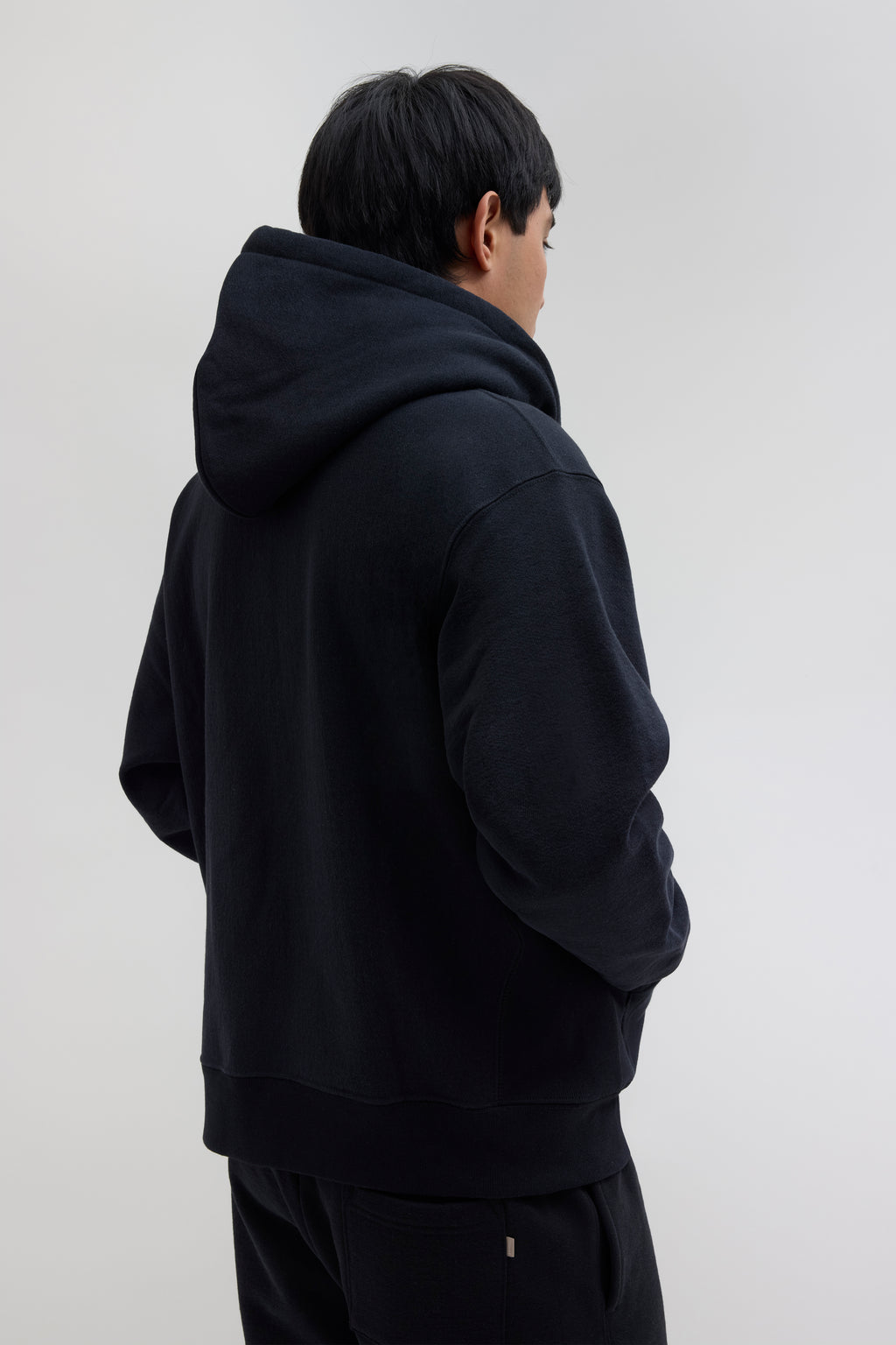 80s Hooded Zip Sweatshirt - Black