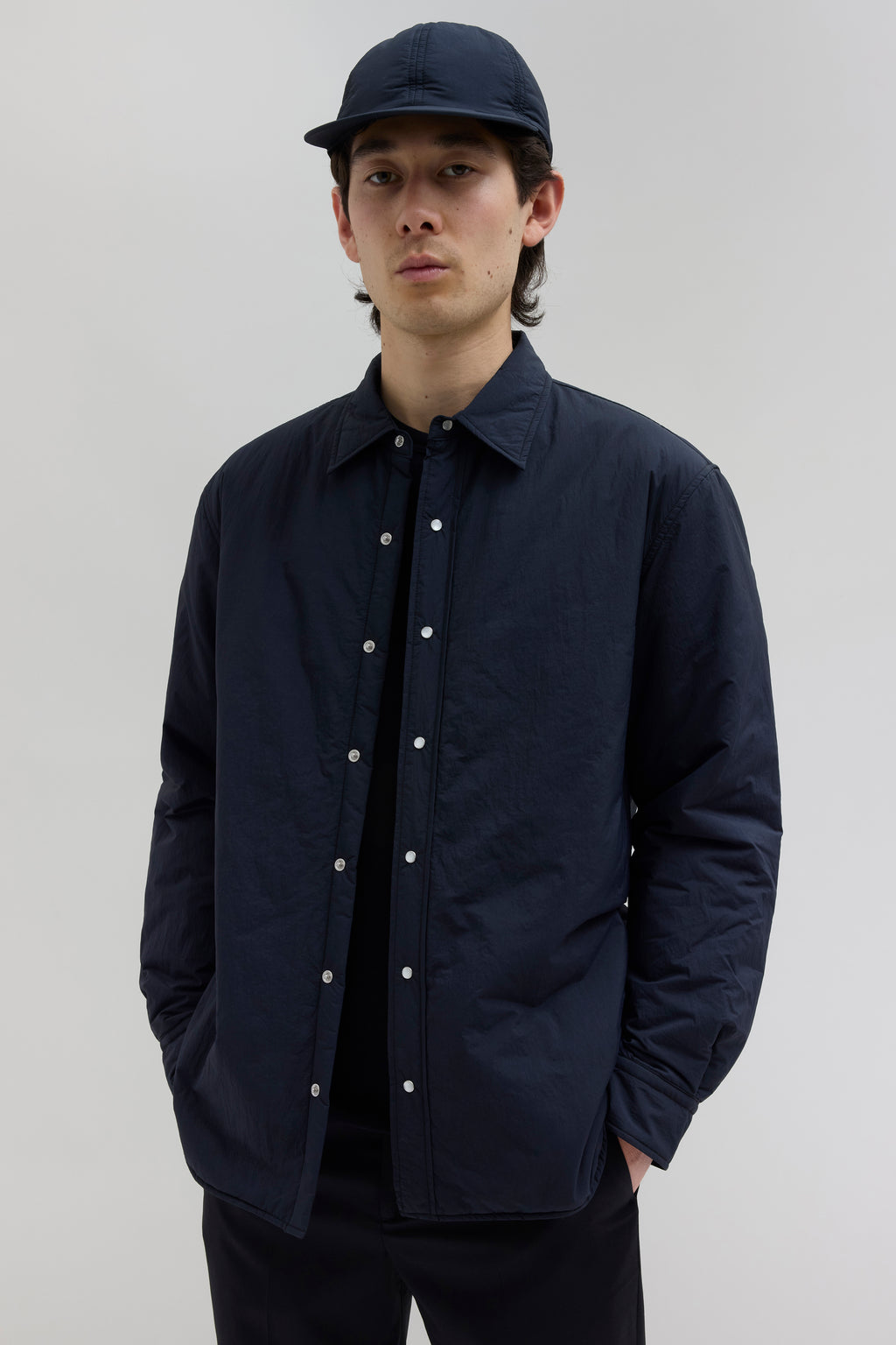Padded Nylon Cap - Black
