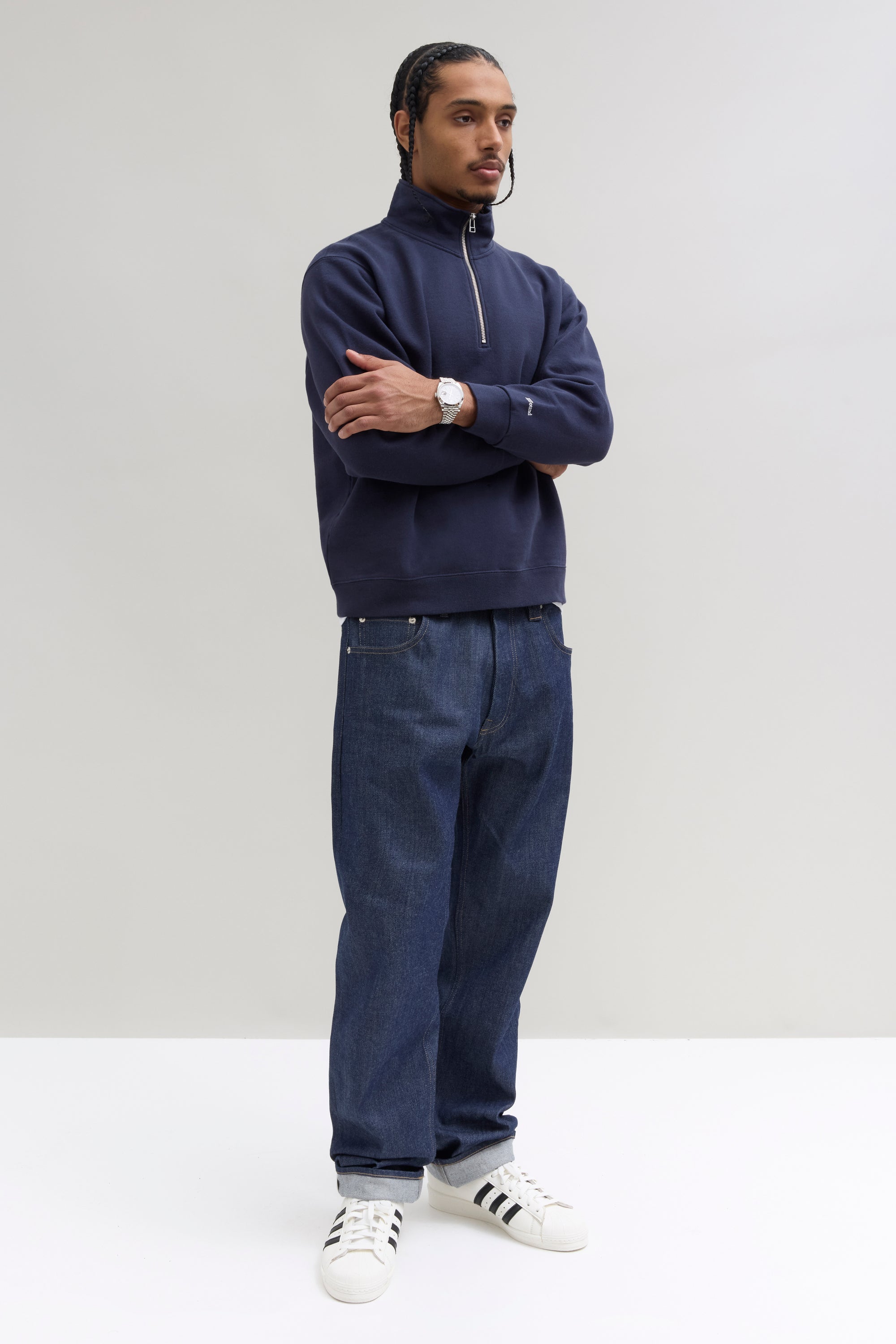 2000s Quarter Zip Sweatshirt - Navy