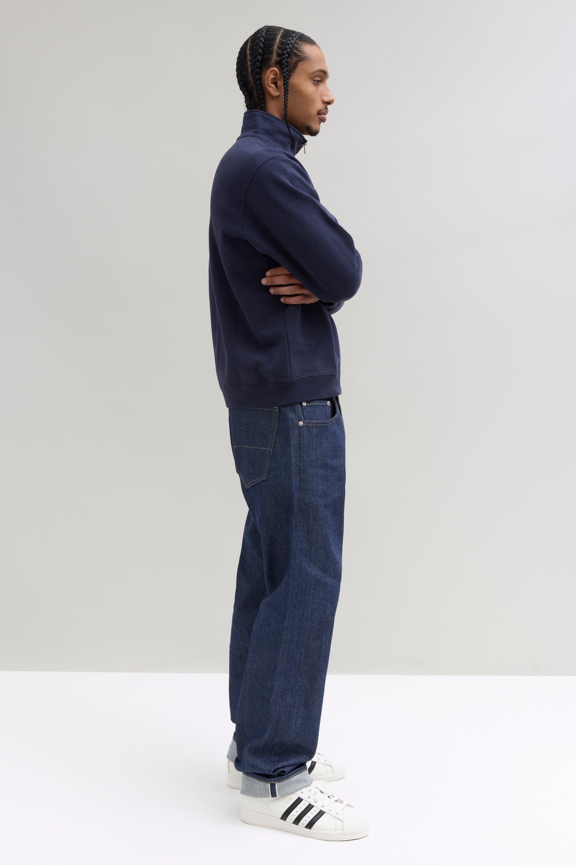 2000s Quarter Zip Sweatshirt - Navy