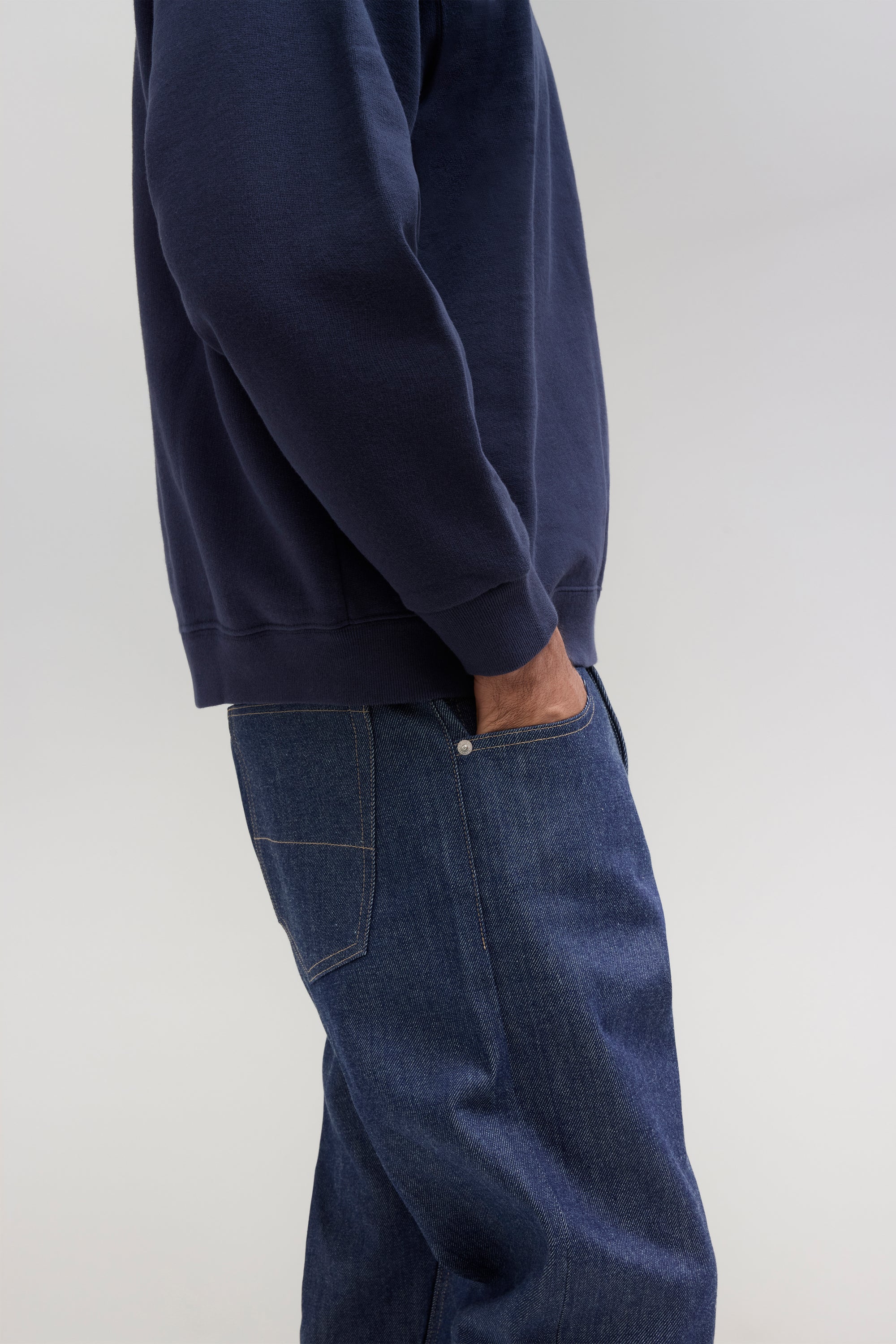2000s Quarter Zip Sweatshirt - Navy