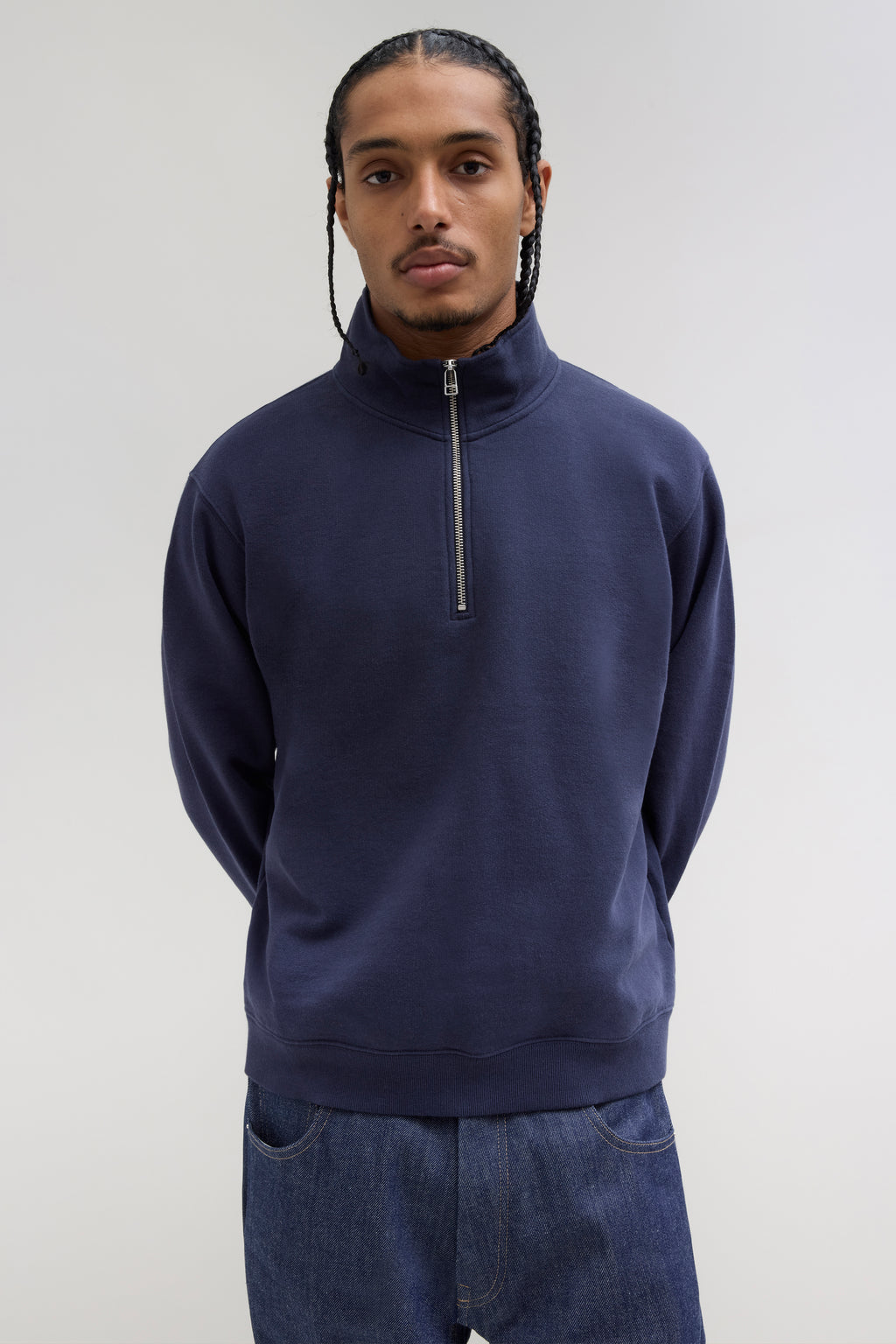2000s Quarter Zip Sweatshirt - Navy
