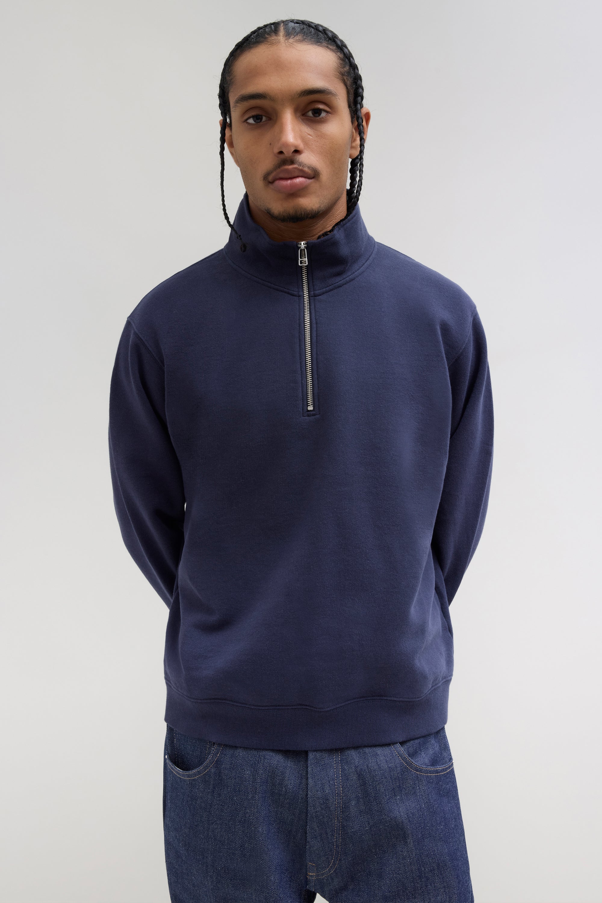 2000s Quarter Zip Sweatshirt - Navy