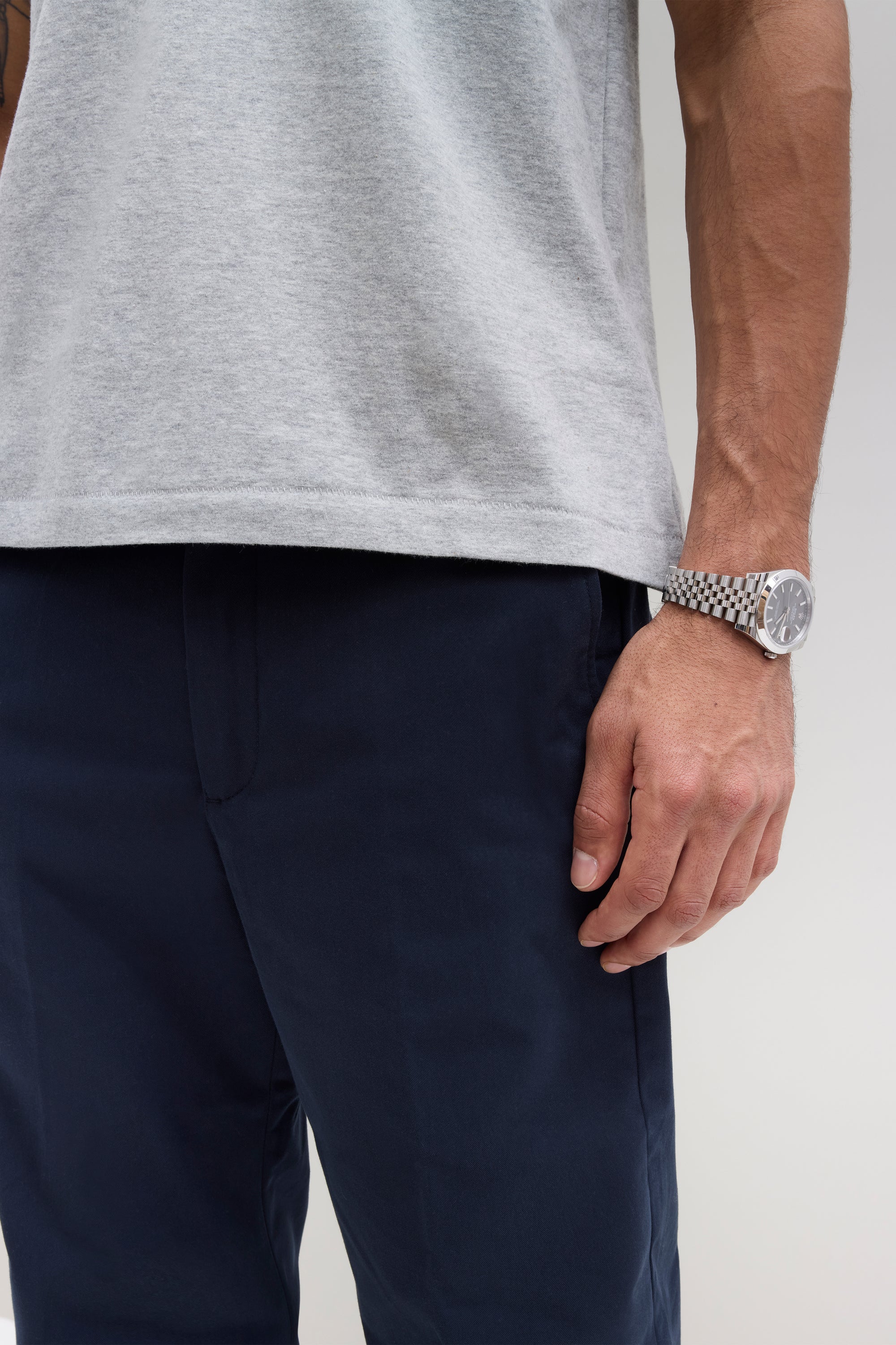 90s Pocket T-Shirt - Light Grey Mix