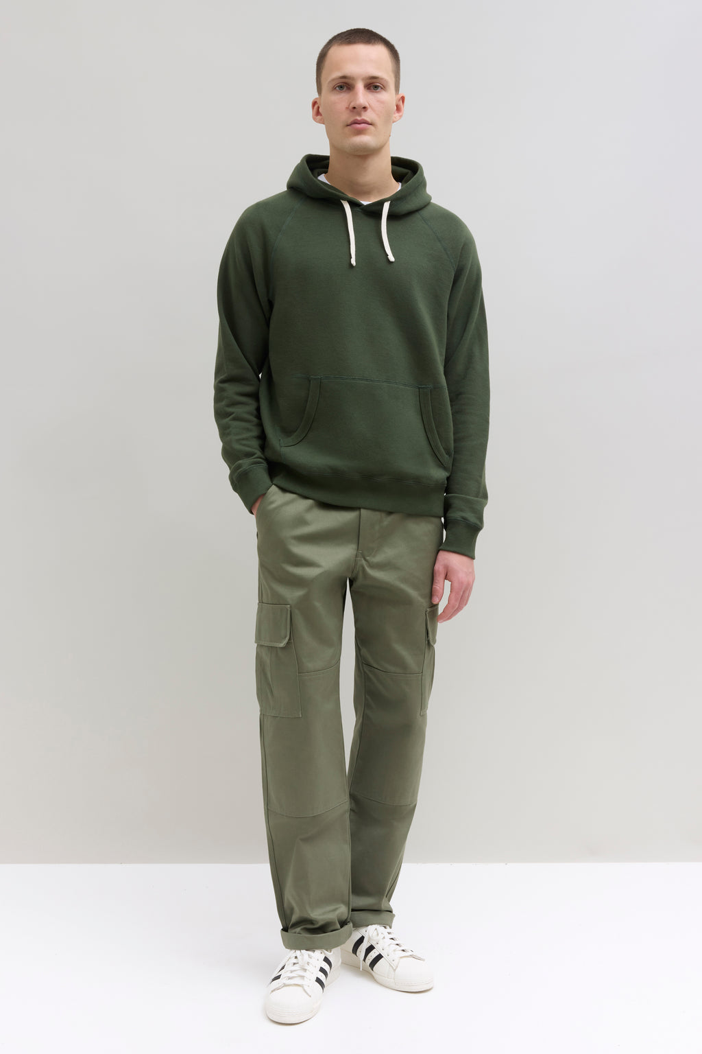 70s Hooded Sweatshirt - Forest Green