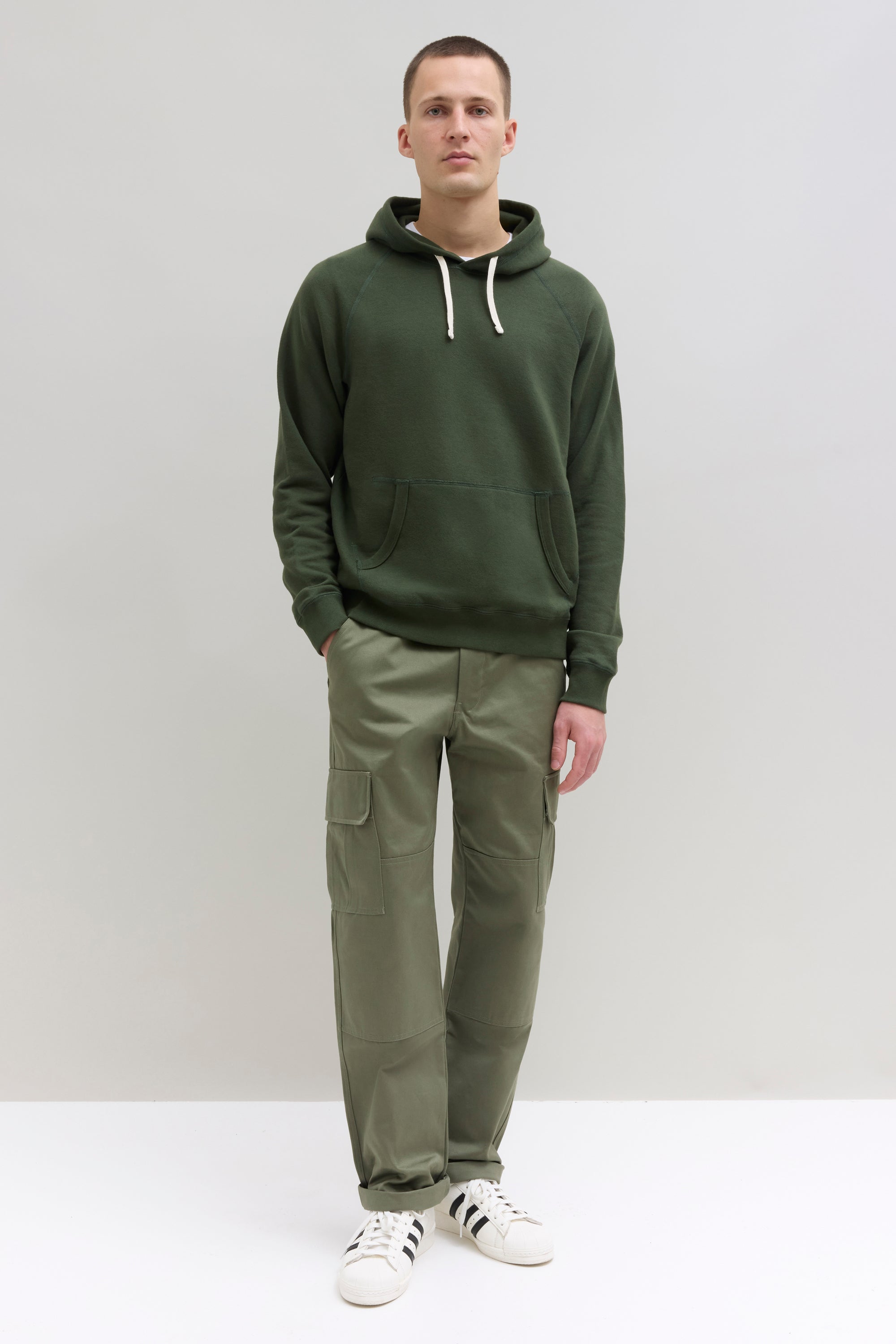 70s Hooded Sweatshirt - Forest Green