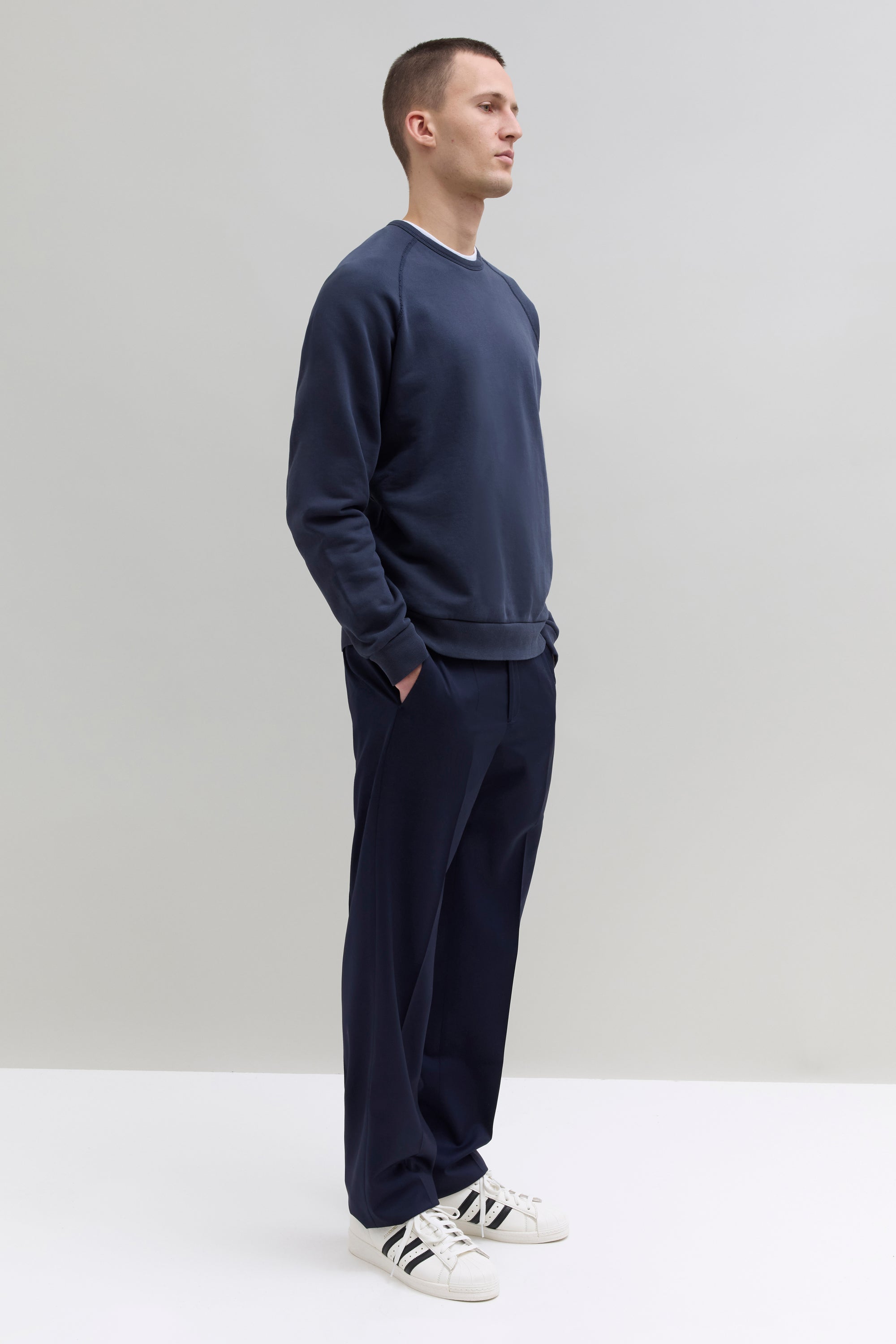 Wool Trousers - Navy